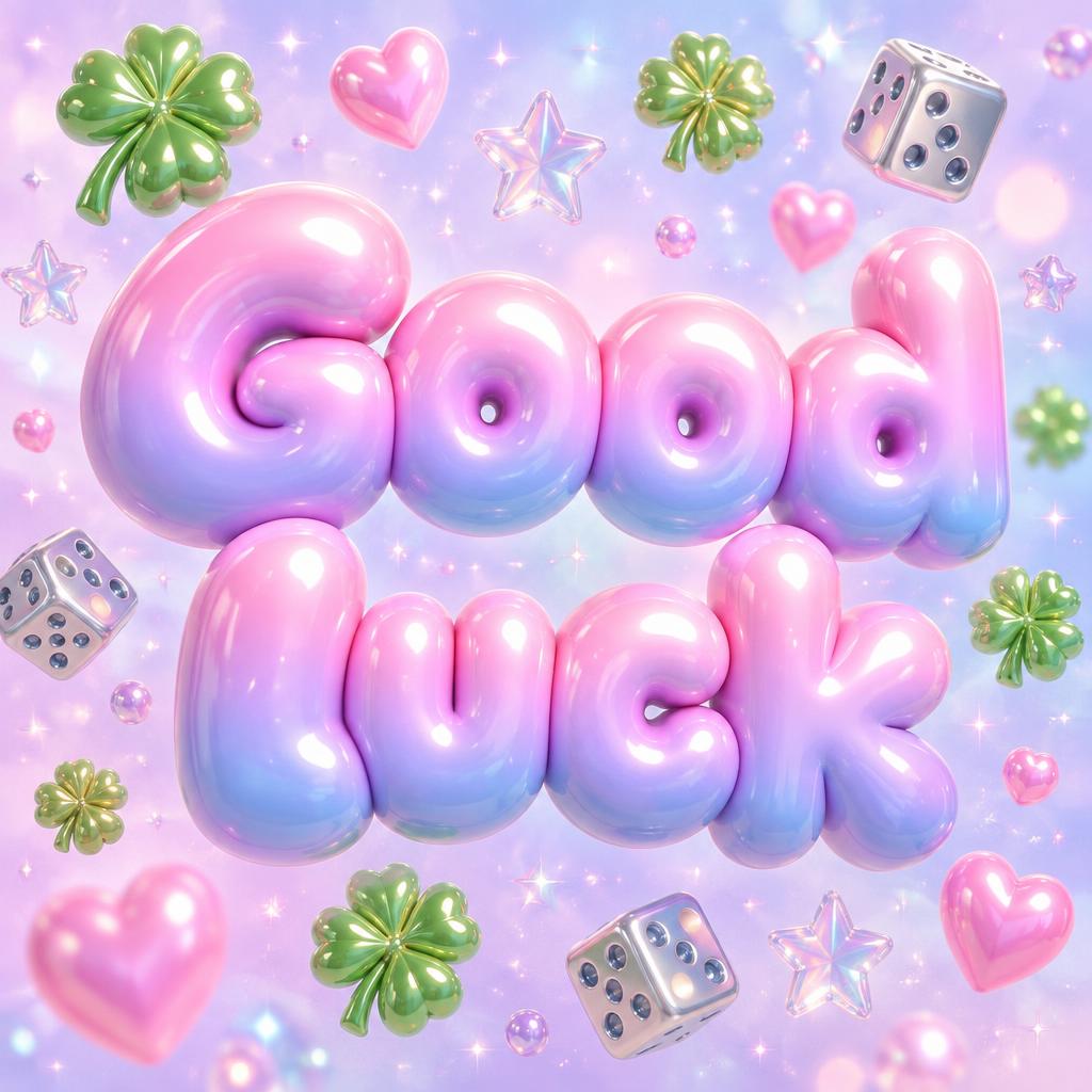 "Good luck" — Y2k Bubbly | AI Text Effect Generator