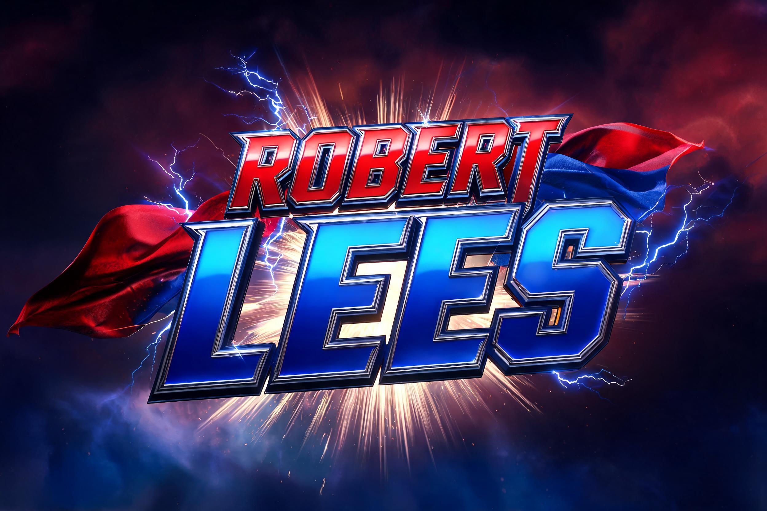 "Robert Lees" — Superhero | AI Text Effect Generator