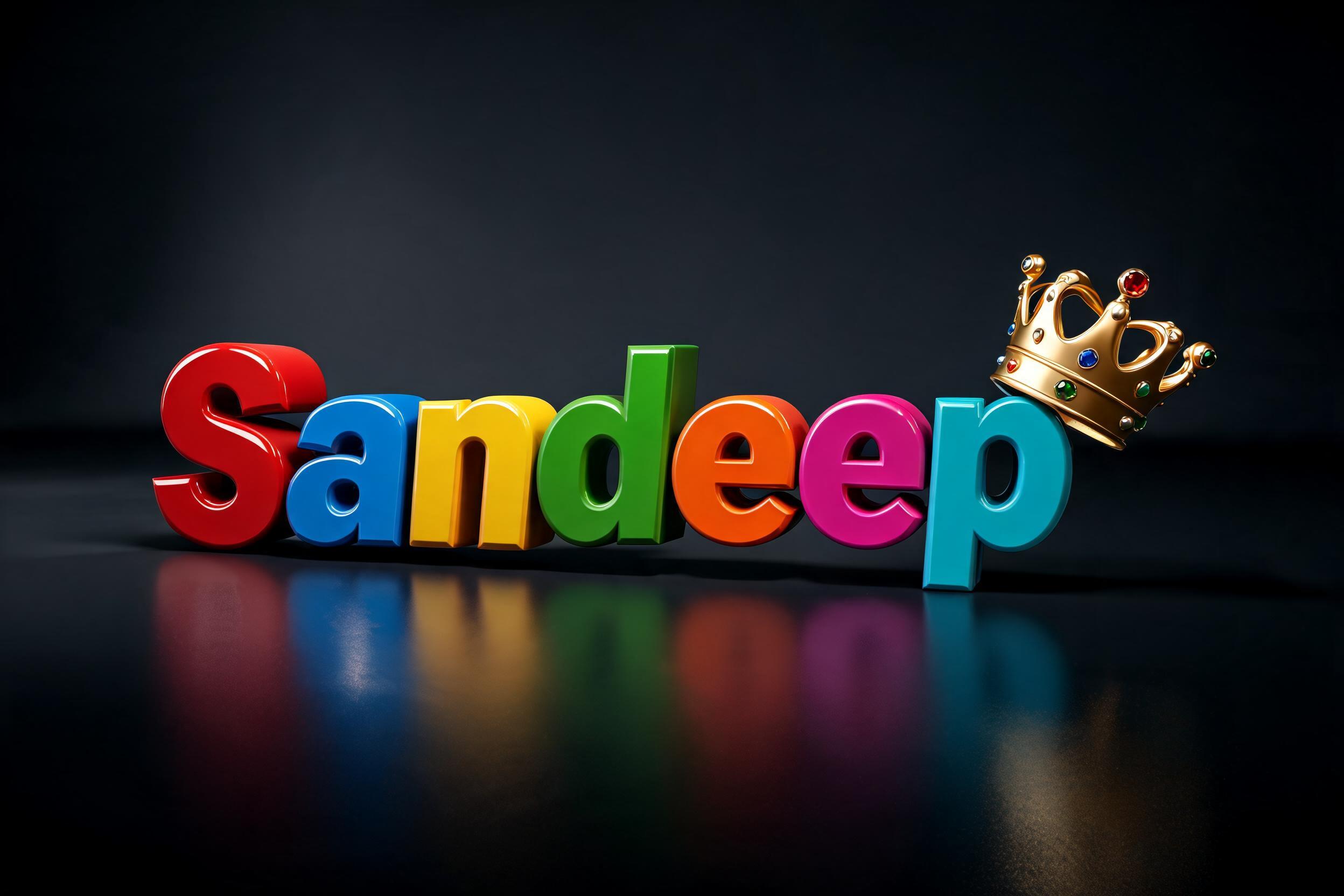 "Sandeep 👑" — 3d Bold | AI Text Effect Generator