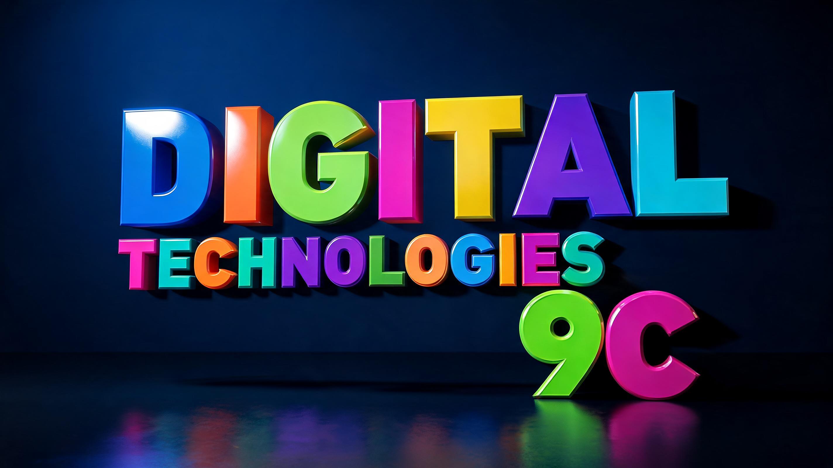 "DIGITAL TECHNOLOGIES 9C" — 3d Bold | AI Text Effect Generator