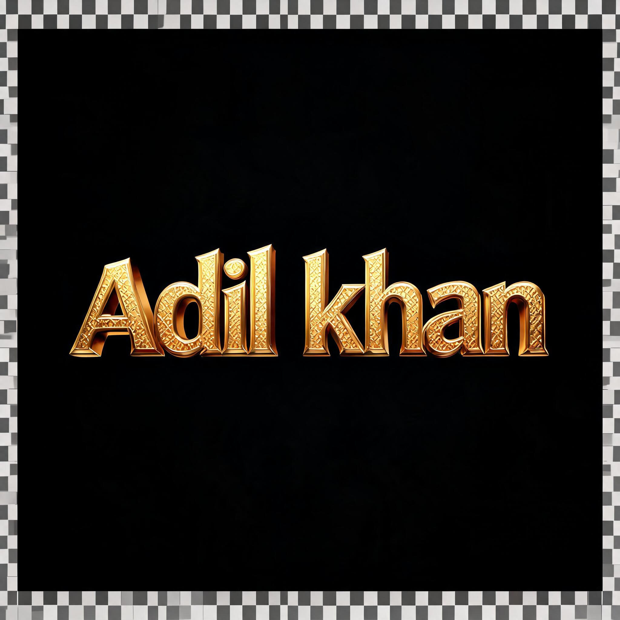 "Adil khan" — 3d Bold Gold | AI Text Effect Generator
