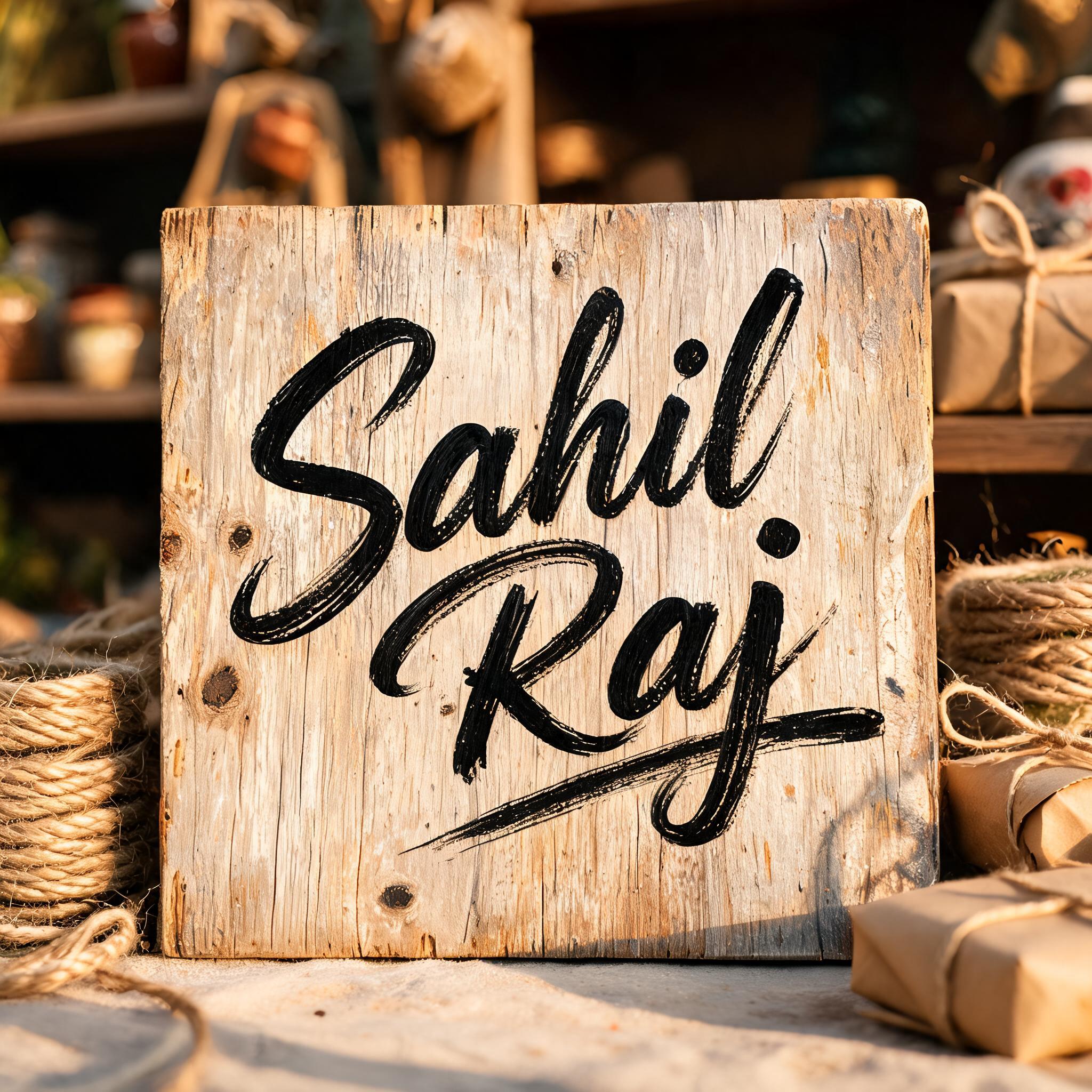 "Sahil Raj" — Brush Stroke | AI Text Effect Generator