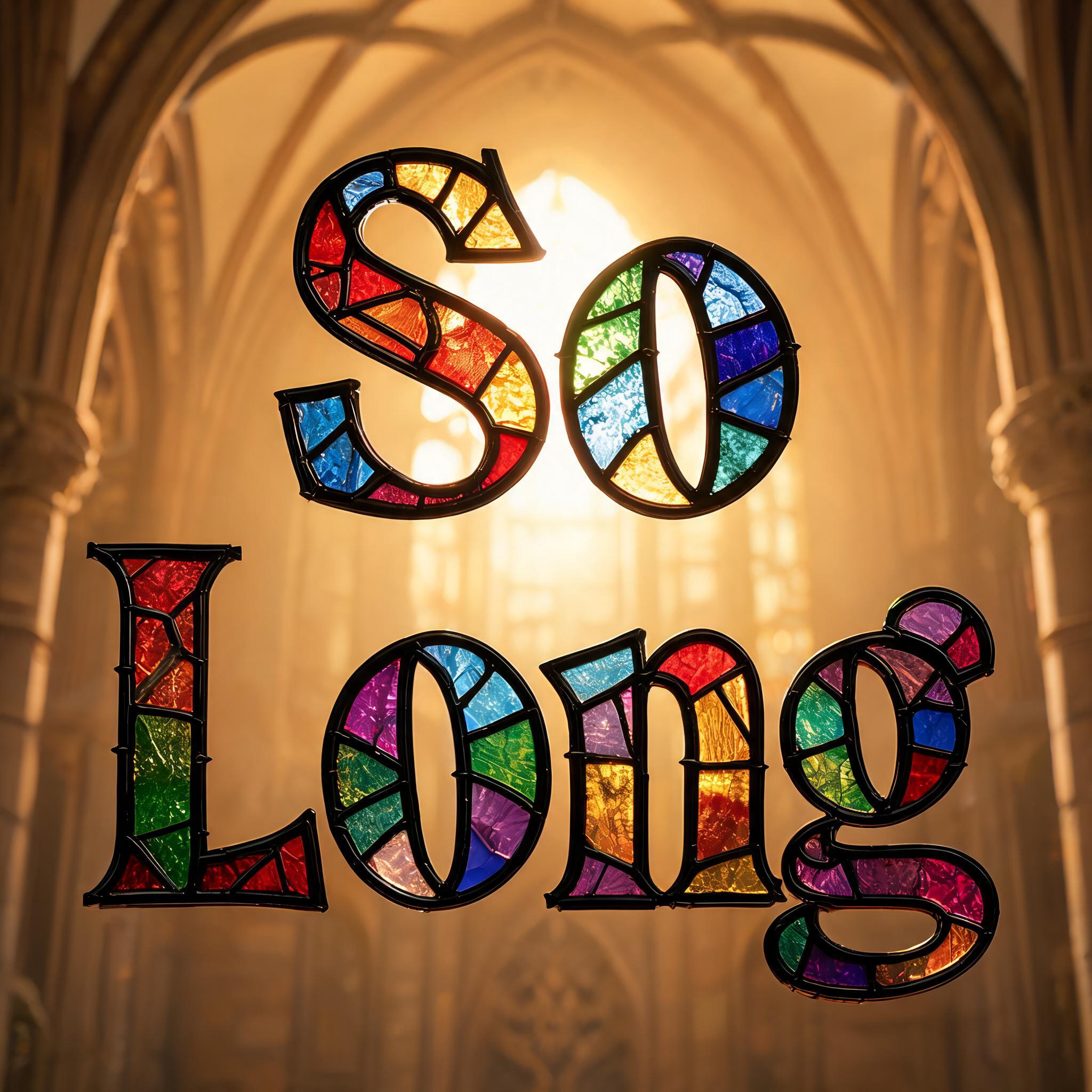 "So Long" — Glass Color text effect