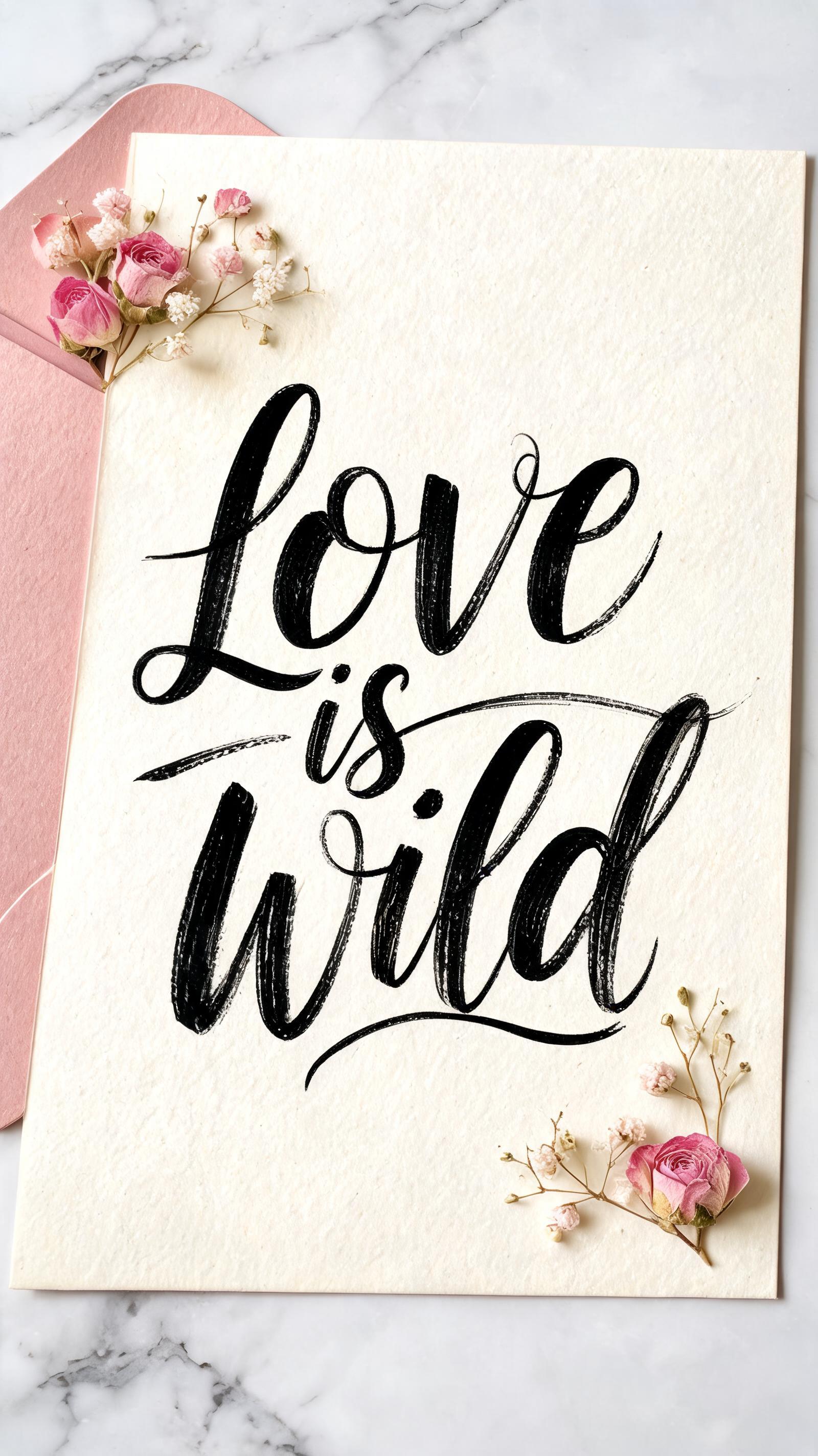 "LOVE IS WILD" — Brush Stroke | AI Text Effect Generator
