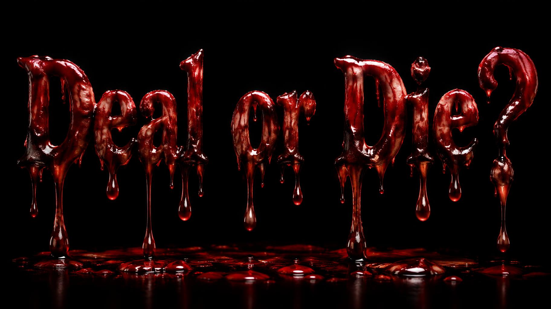 "Deal or Die?" — Drip Font Blood | AI Text Effect Generator