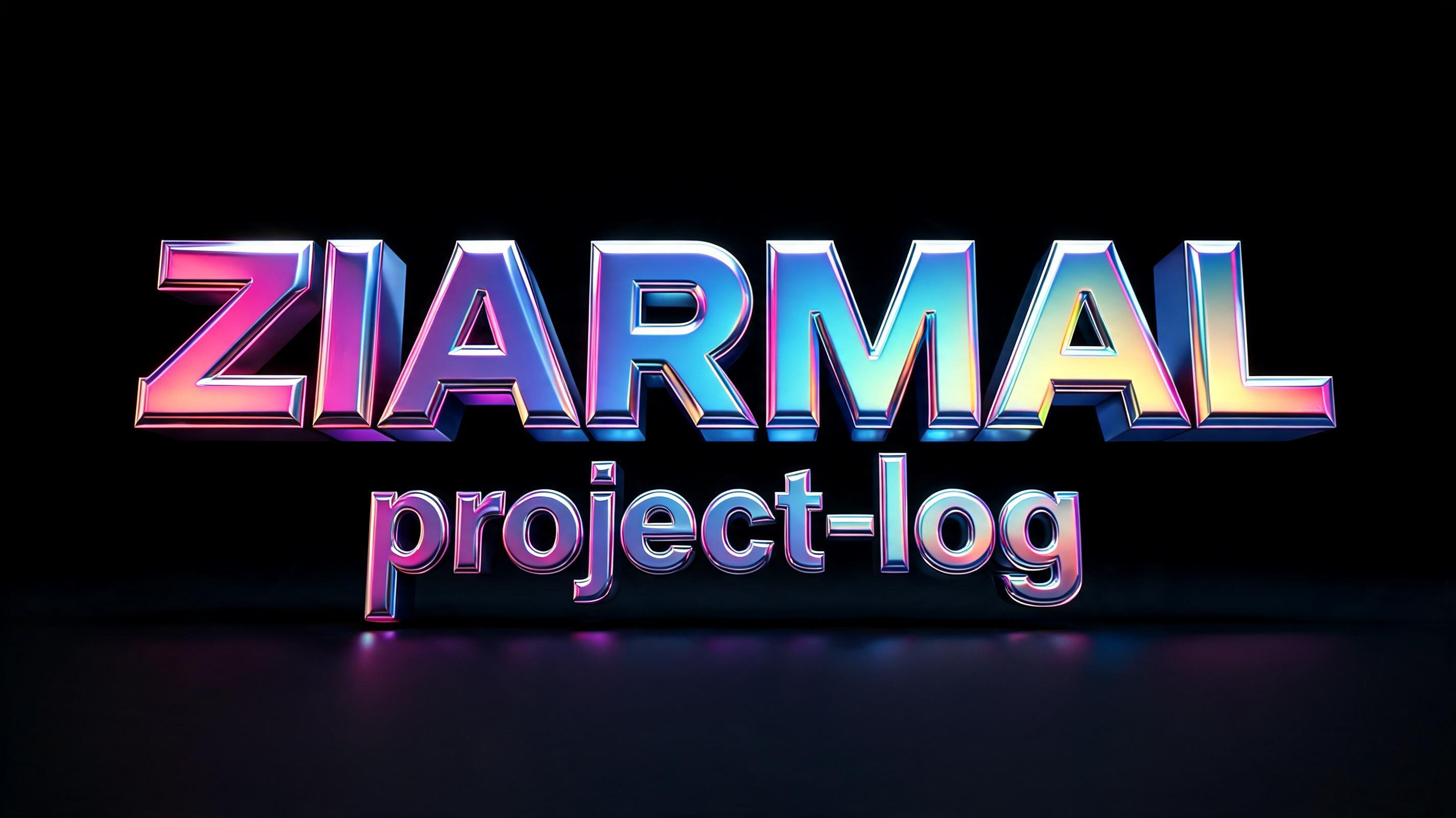 "Ziarmal project-log" — 3d Bold Holographic | AI Text Effect Generator