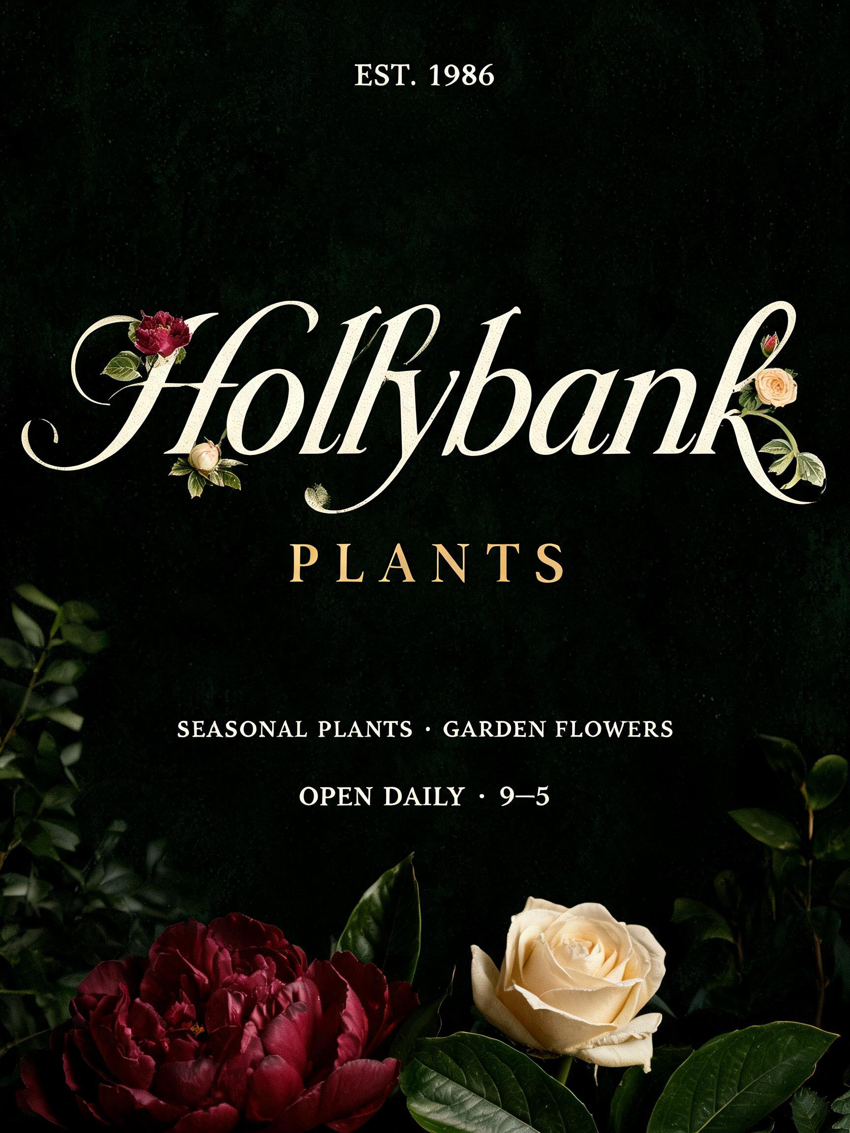 "I need flower lettering for my nursery Hollybank Plants" — Floral | AI Text Effect Generator