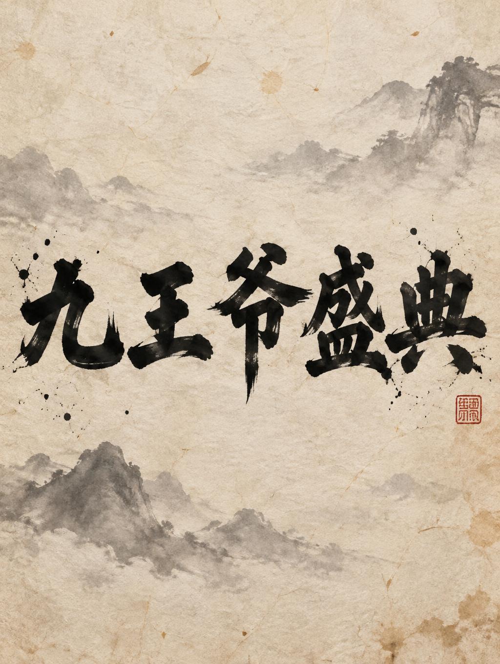 "九王爷盛典" — Brush Chinese Ink | AI Text Effect Generator