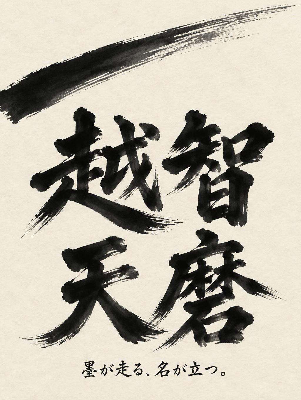 "越智天磨
墨が走る、名が立つ。" — Brush Japanese Ink | AI Text Effect Generator