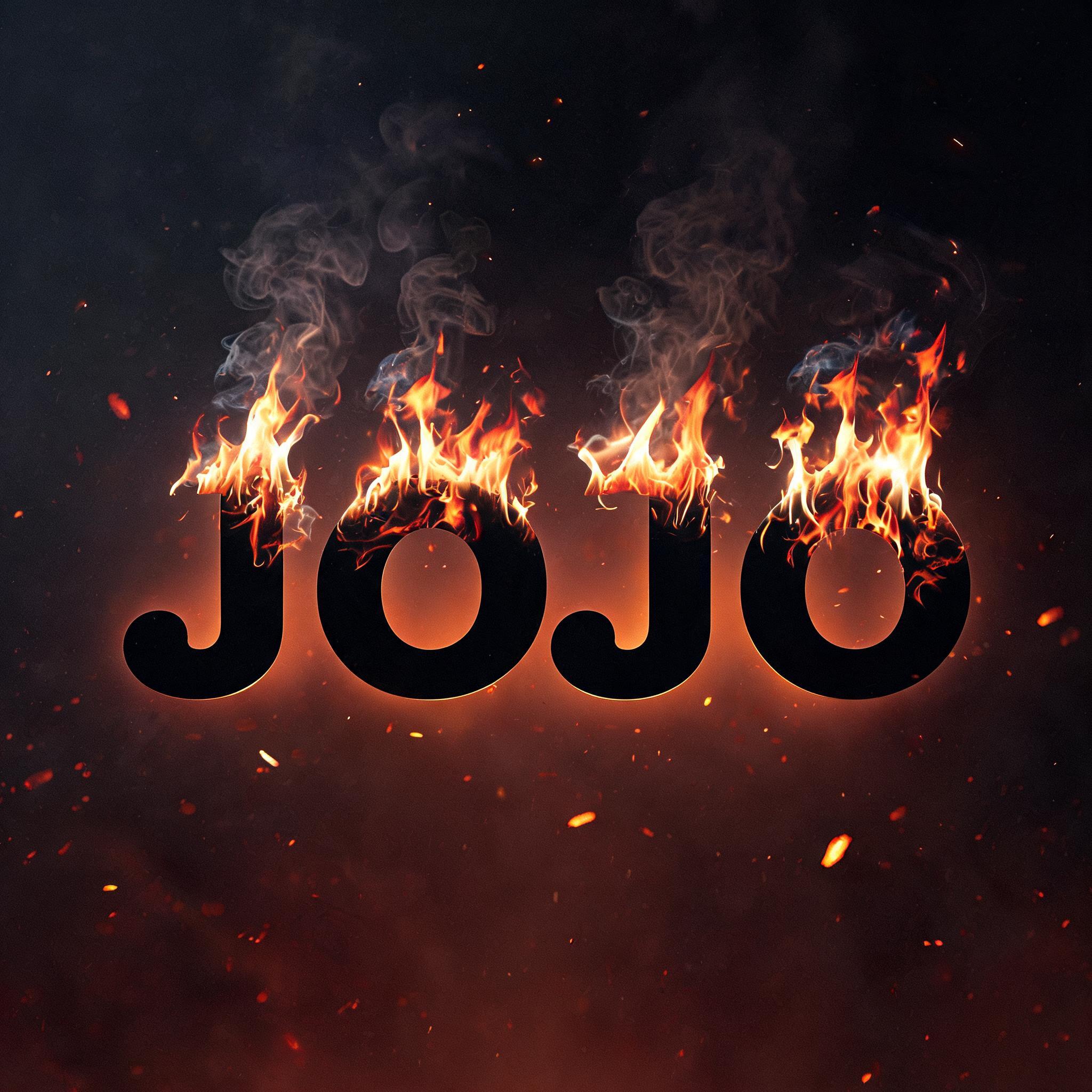"JOJO" — Fire Smoke | AI Text Effect Generator