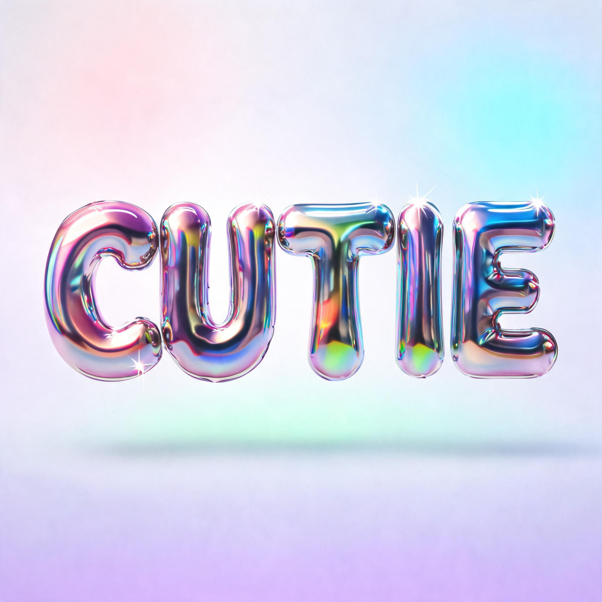 "CUTIE" — Y2k Chrome | AI Text Effect Generator