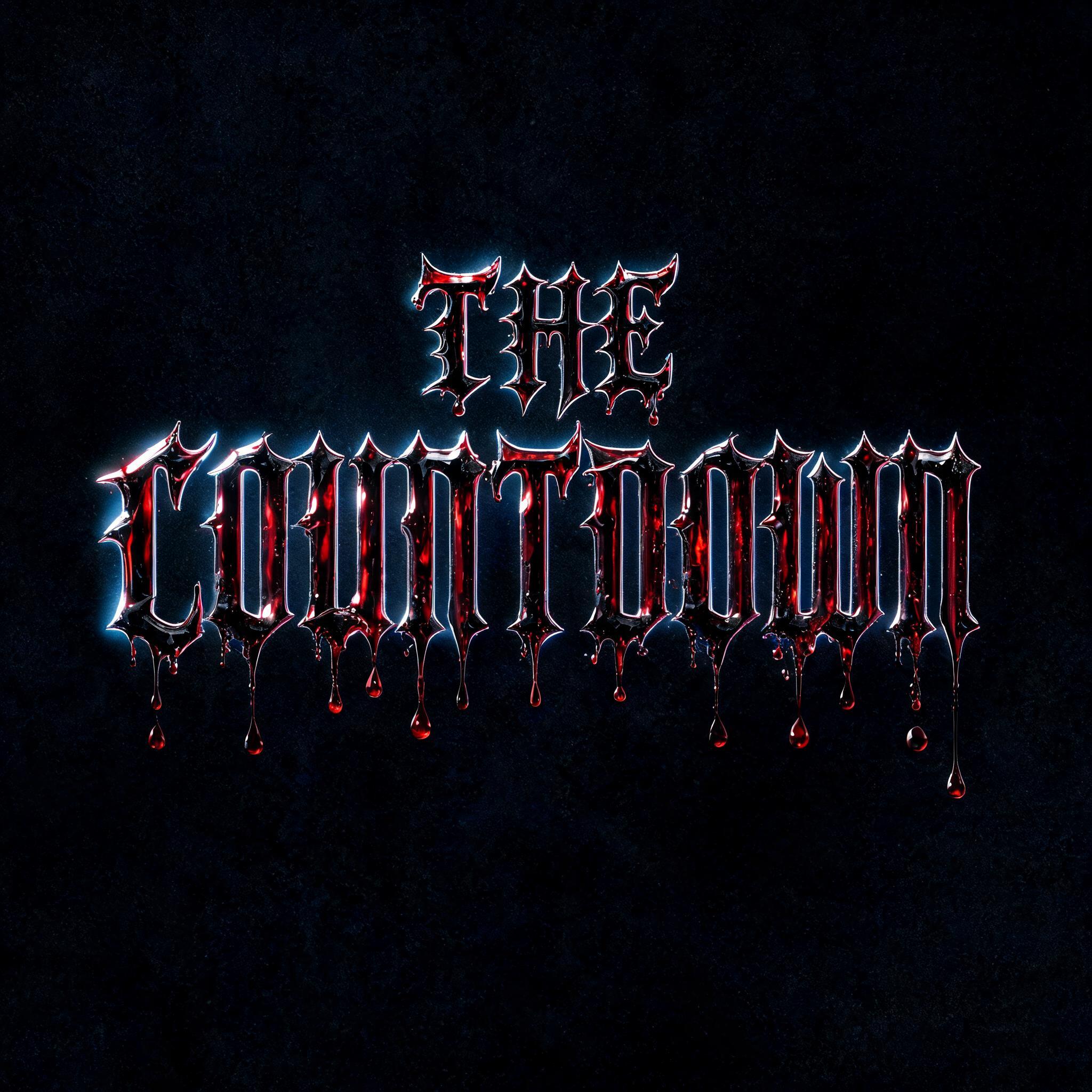 "THE COUNTDOWN" — Drip Font Blood text effect