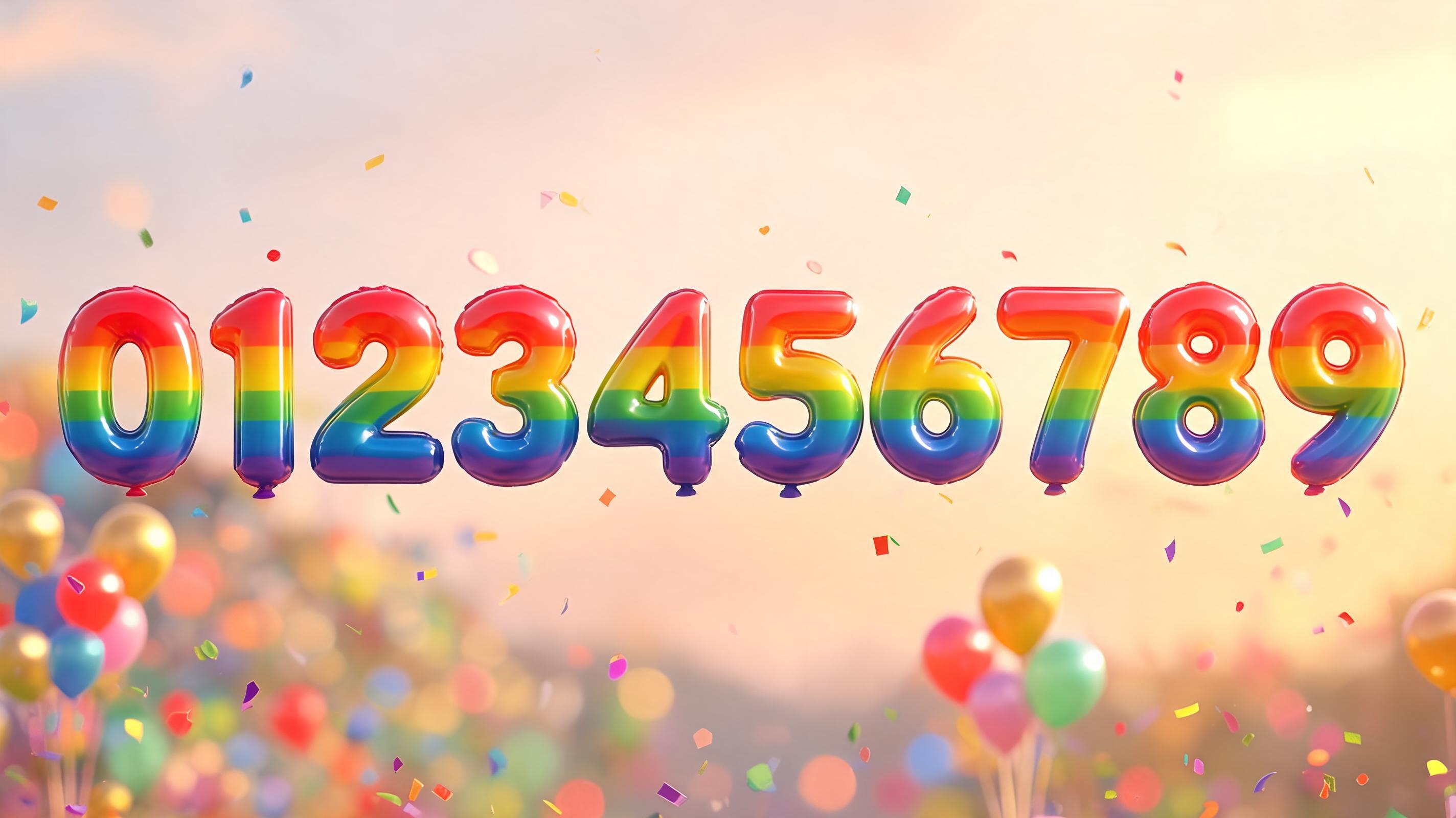 "0123456789" — Rainbow | AI Text Effect Generator