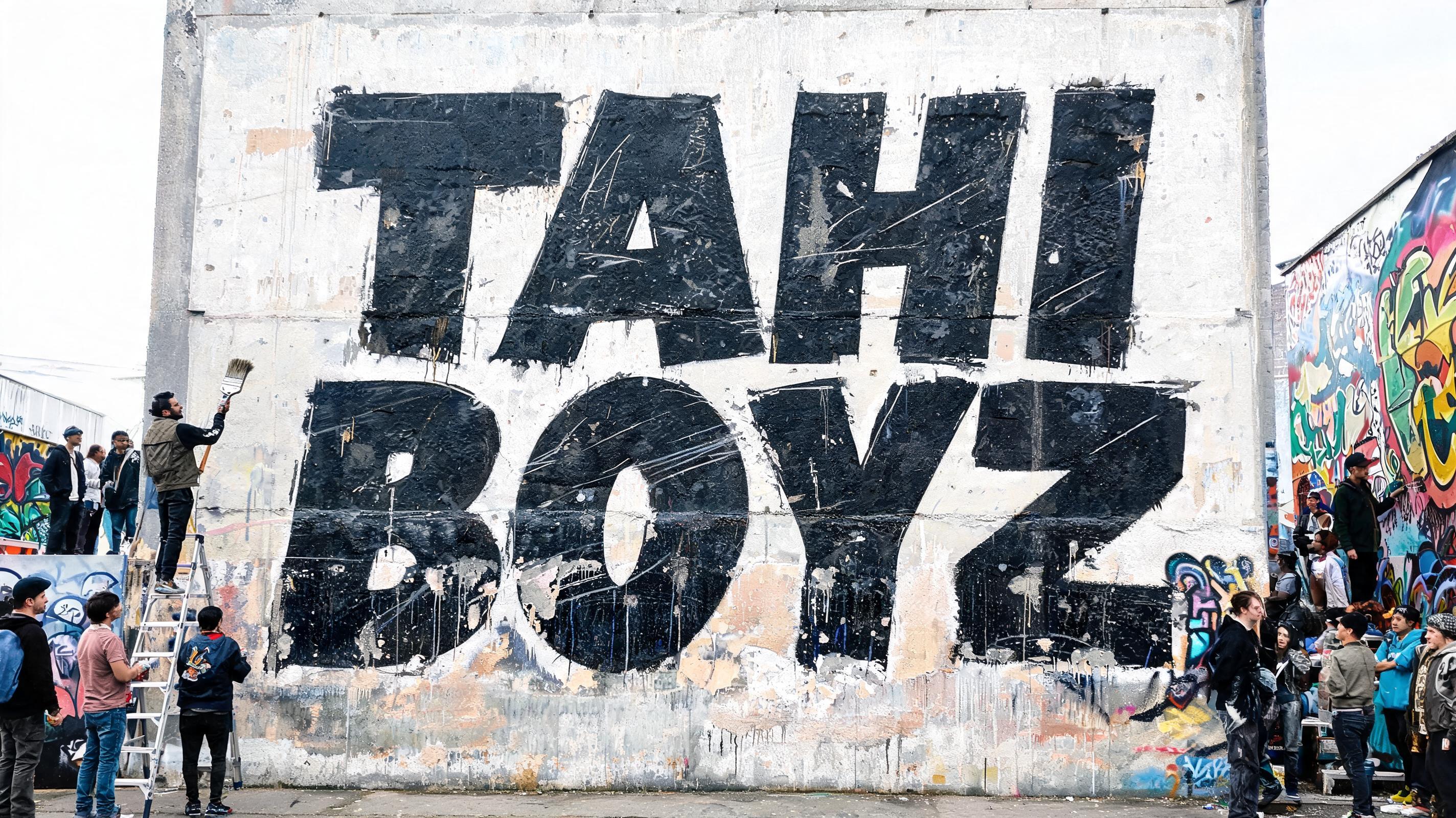 "TAHI BOYZ" — Brush Dry text effect