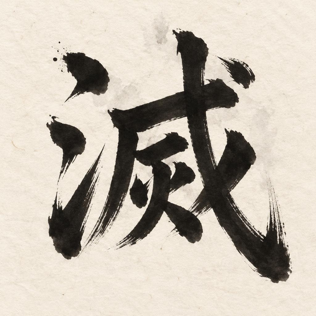 "滅" — Brush Japanese Ink | AI Text Effect Generator