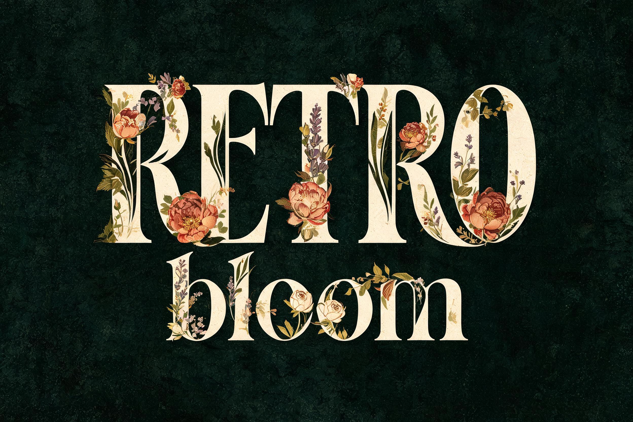 "Retro   bloo m" — Floral | AI Text Effect Generator