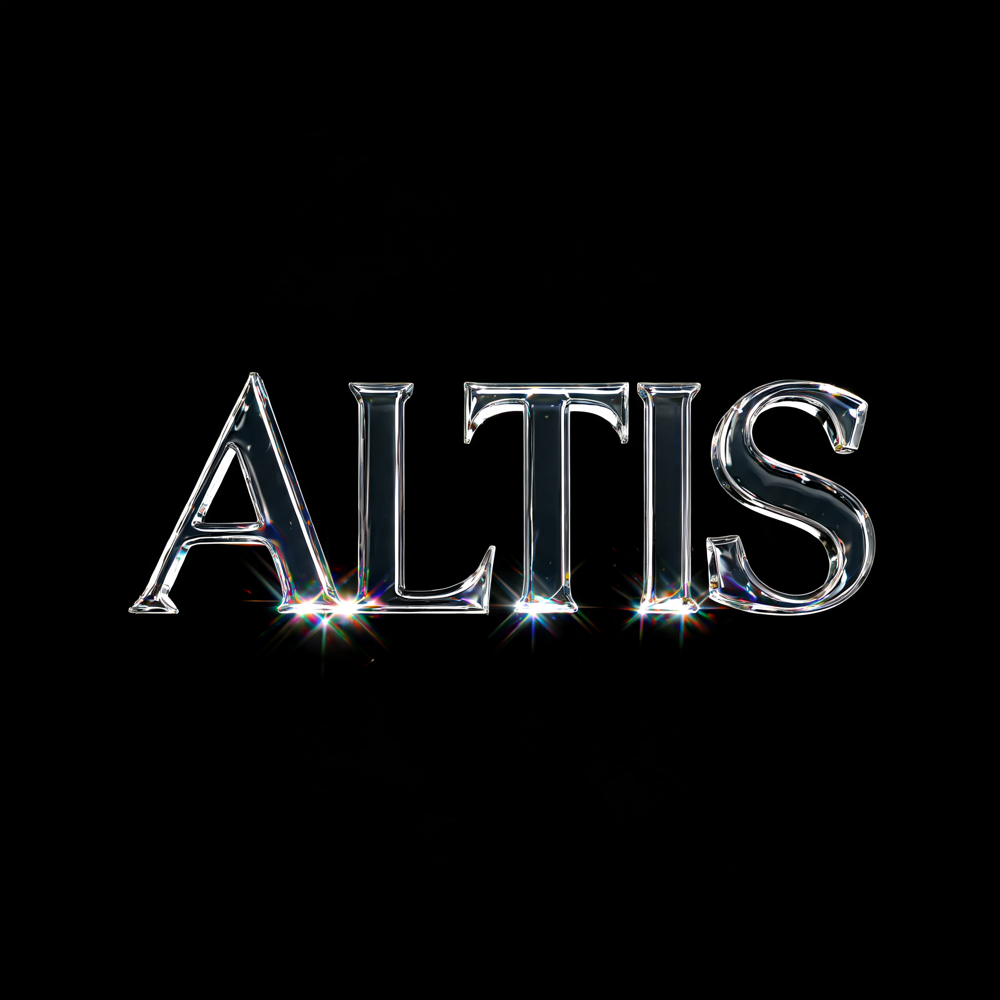 "ALTIS" — Glass | AI Text Effect Generator