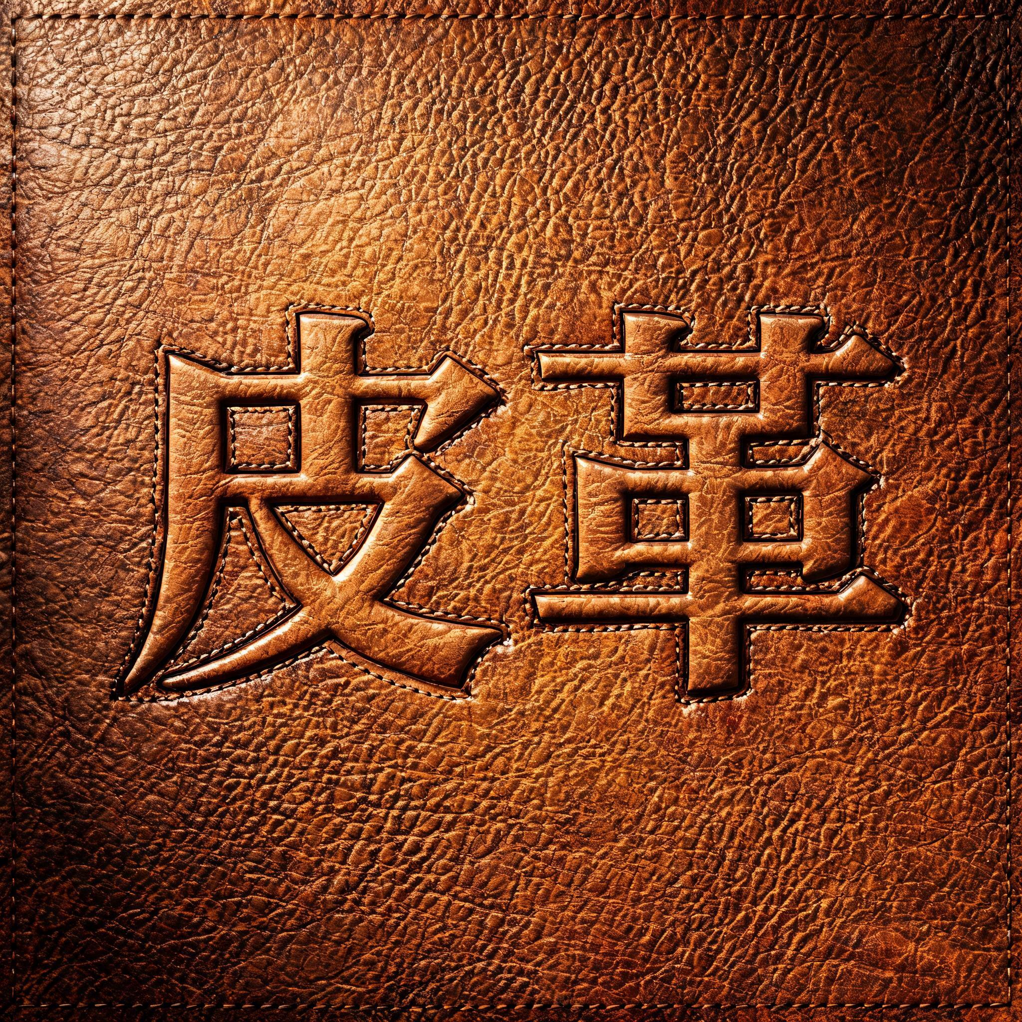 "皮革" — Romantic Him | AI Text Effect Generator