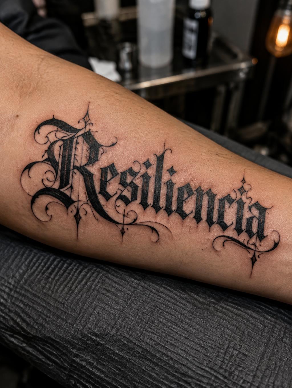 "Resiliencia" — Tattoo | AI Text Effect Generator