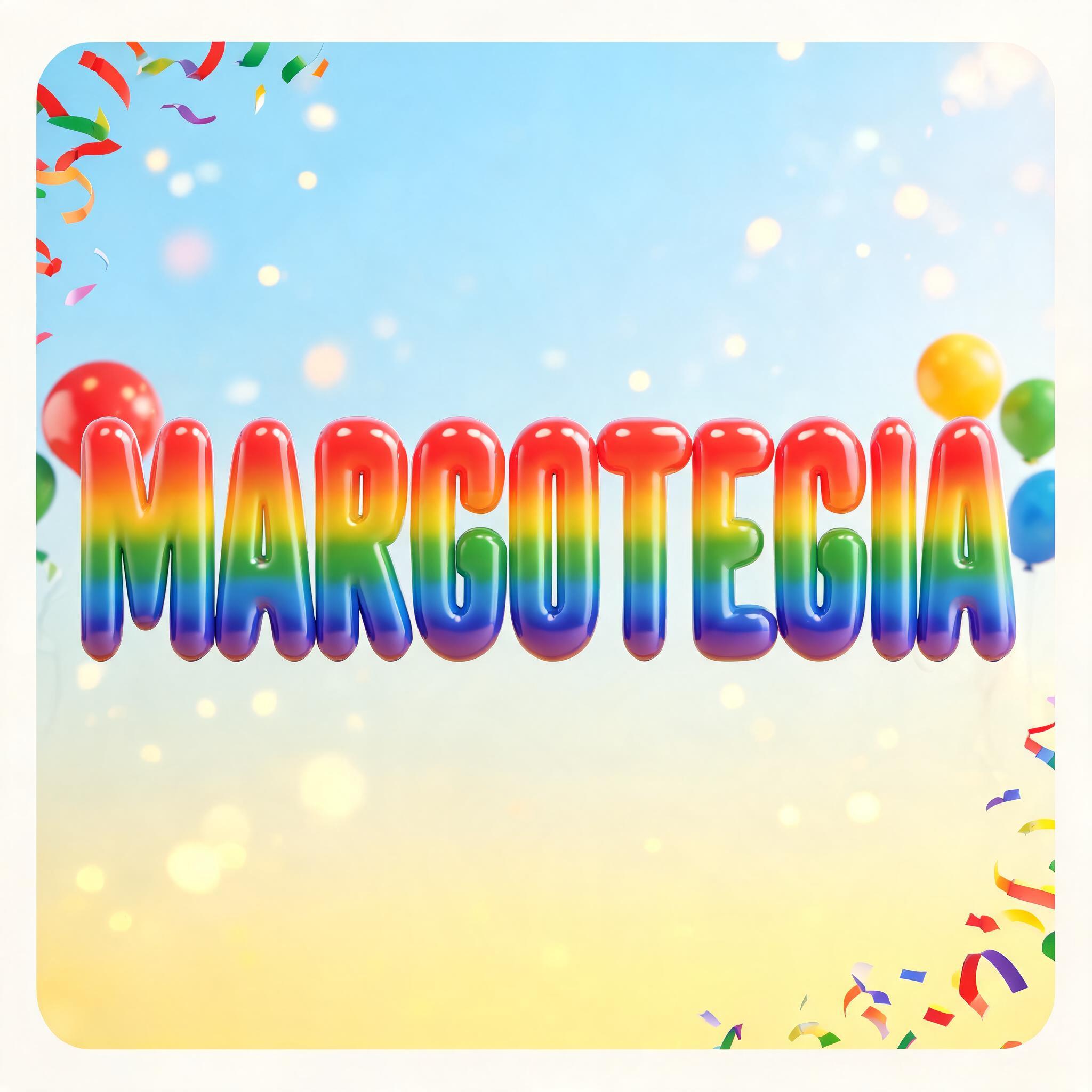 "M A R G O T E G I A" — Rainbow | AI Text Effect Generator