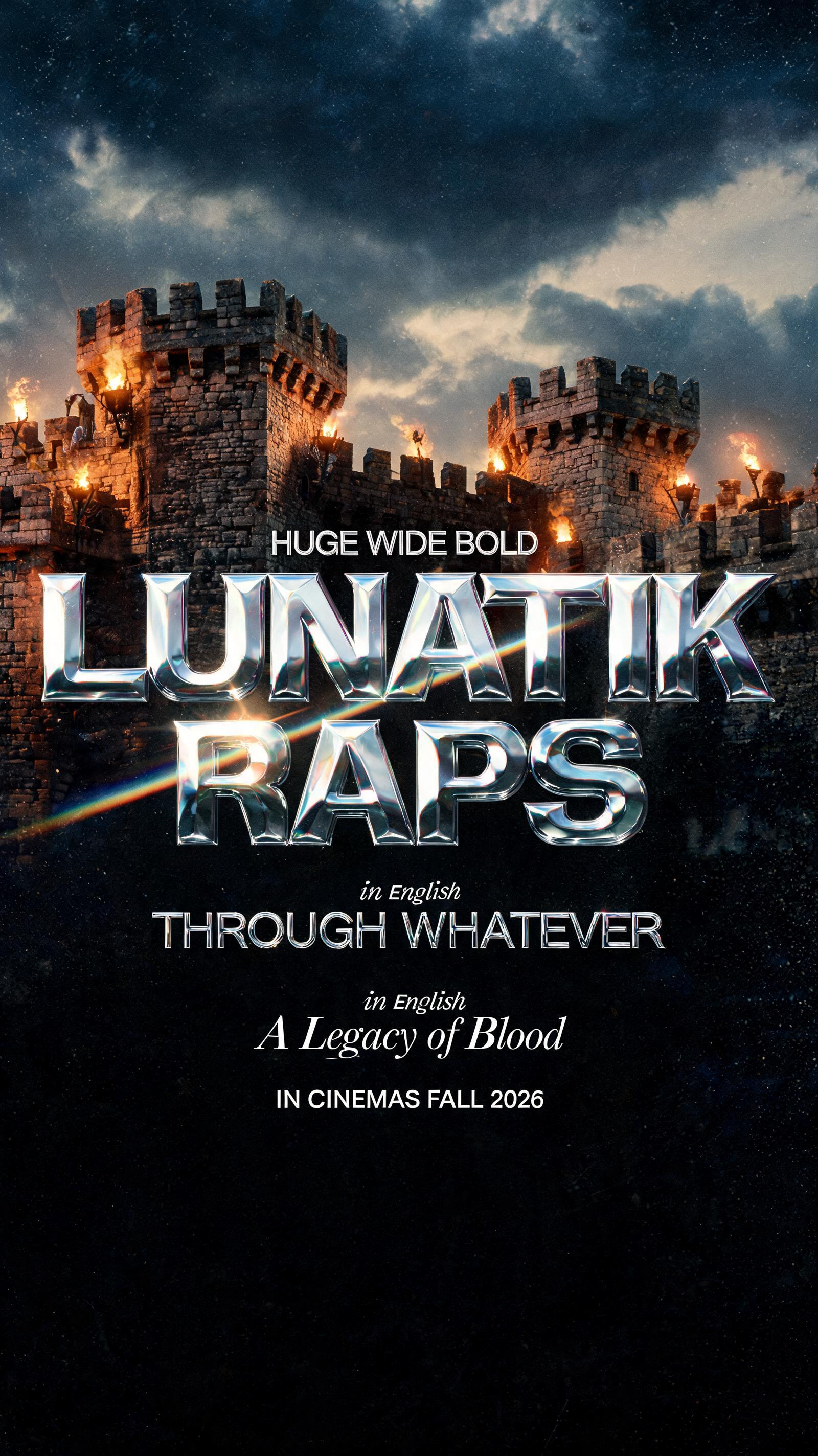 "Lunatik Raps
Through Whatever" — Cinematic Netflix text effect