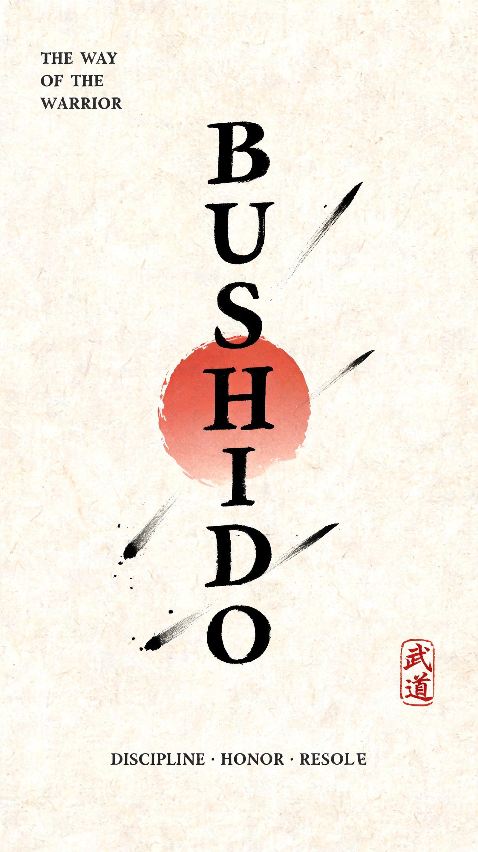 "Make me a samurai-style vertical title that says BUSHIDO in slashing ink" — Brush Japanese Ink | AI Text Effect Generator