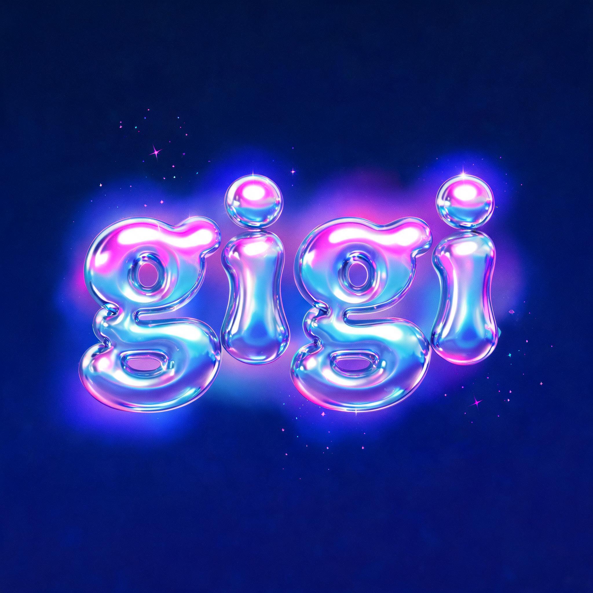 "gigi" — Y2k | AI Text Effect Generator