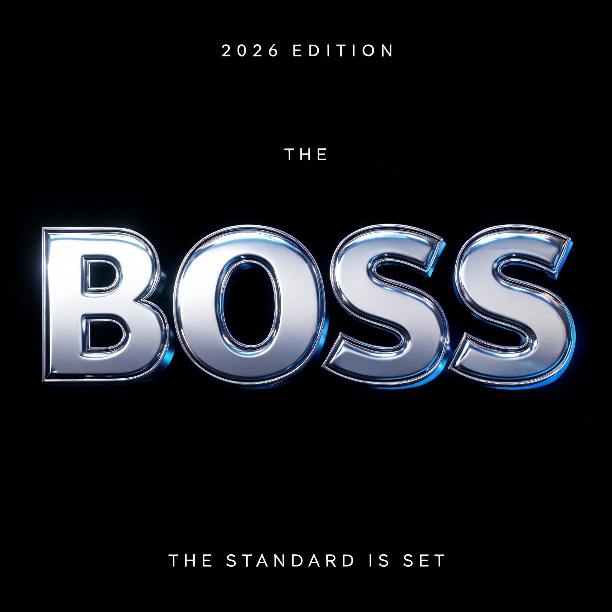 "THE BOSS
2026 EDITION
THE STANDARD IS SET" — Chrome Metal 3d | AI Text Effect Generator