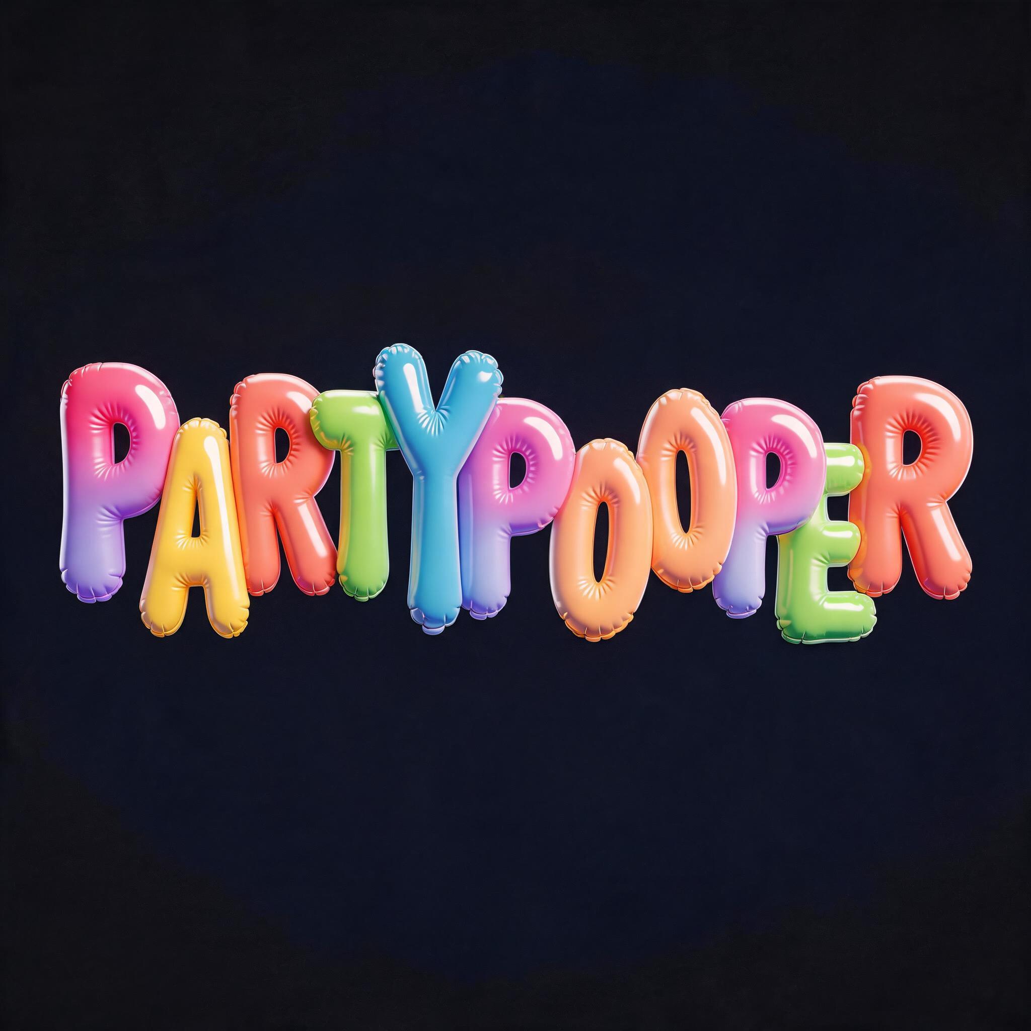 "PARTYPOOPER" — Y2k Bubbly | AI Text Effect Generator