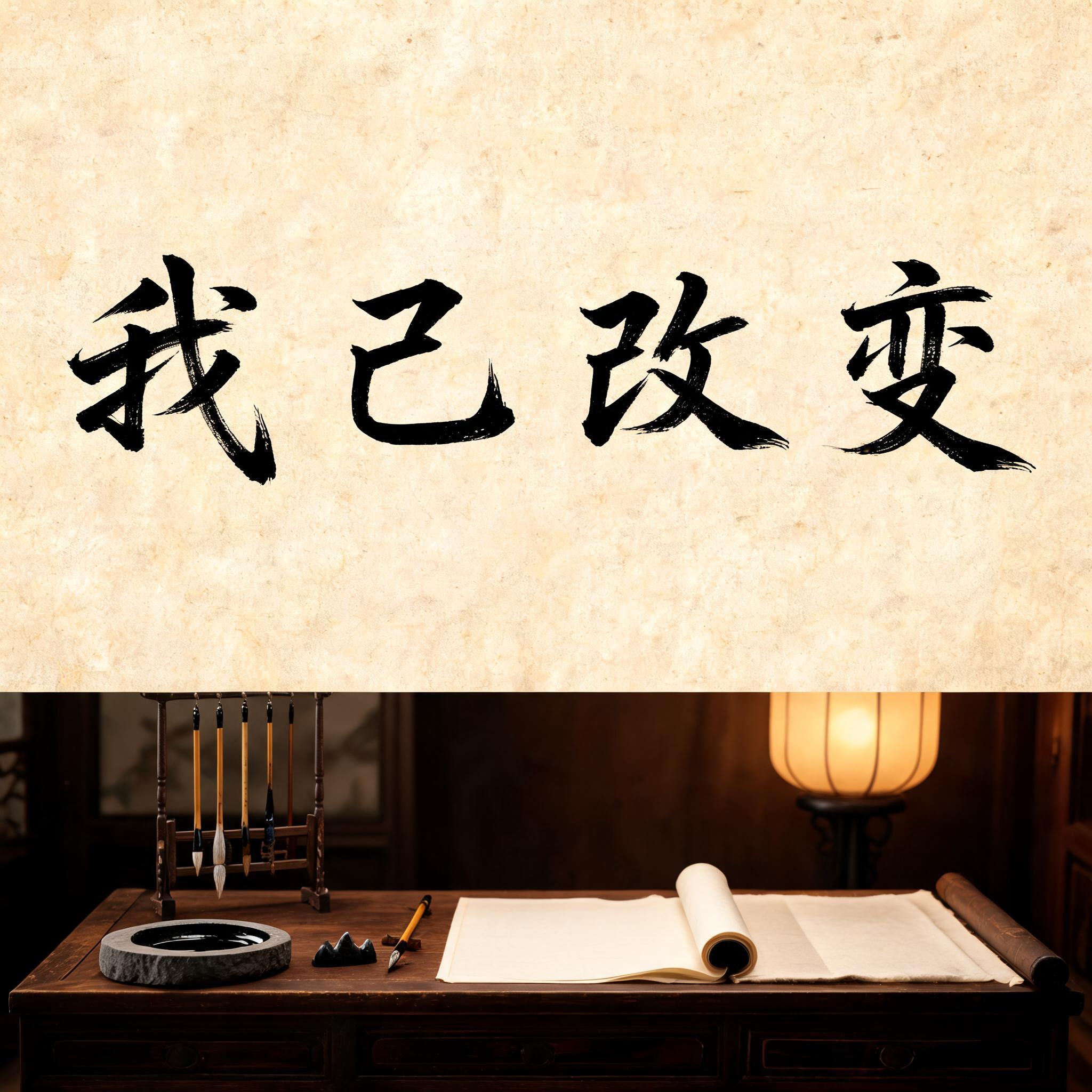 "我已改变" — Brush Chinese Ink | AI Text Effect Generator