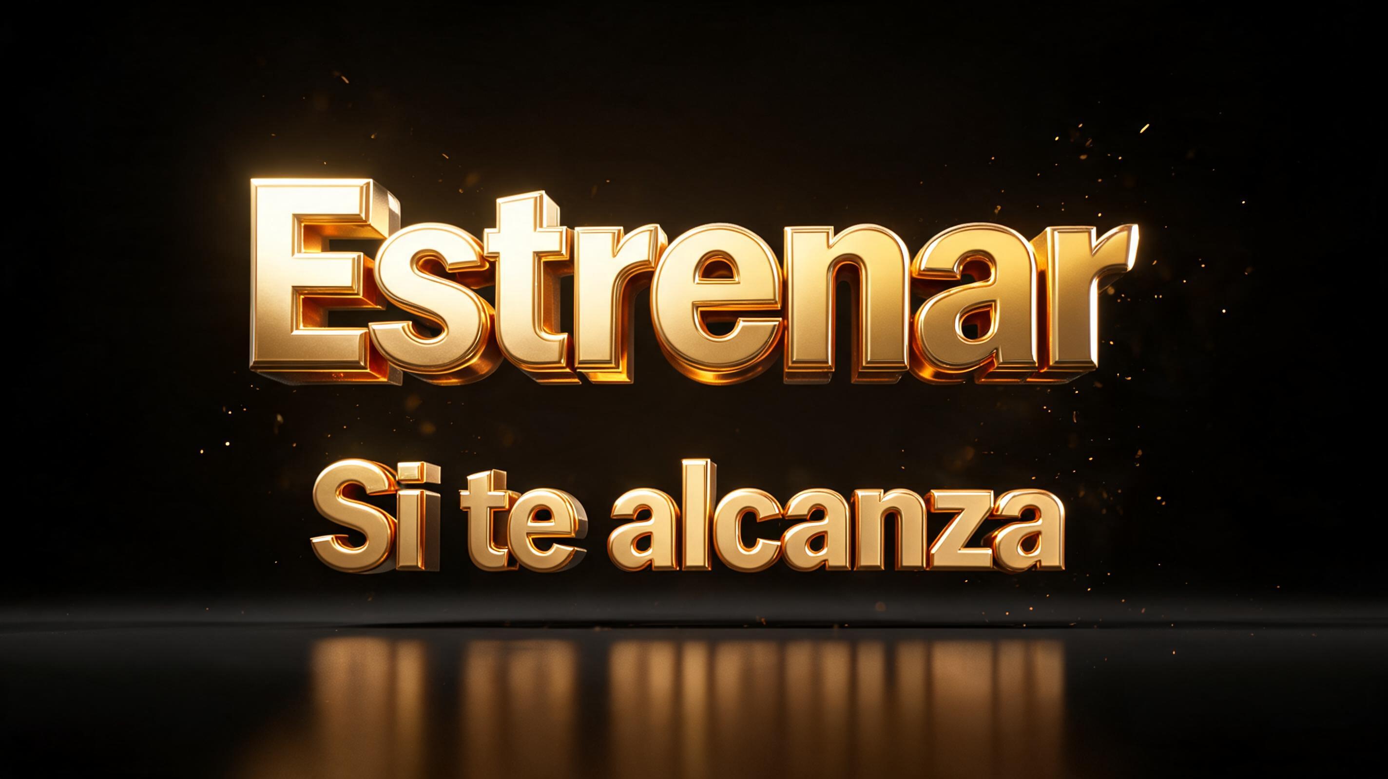 "Estrenar Si te alcanza" — 3d Bold Gold | AI Text Effect Generator