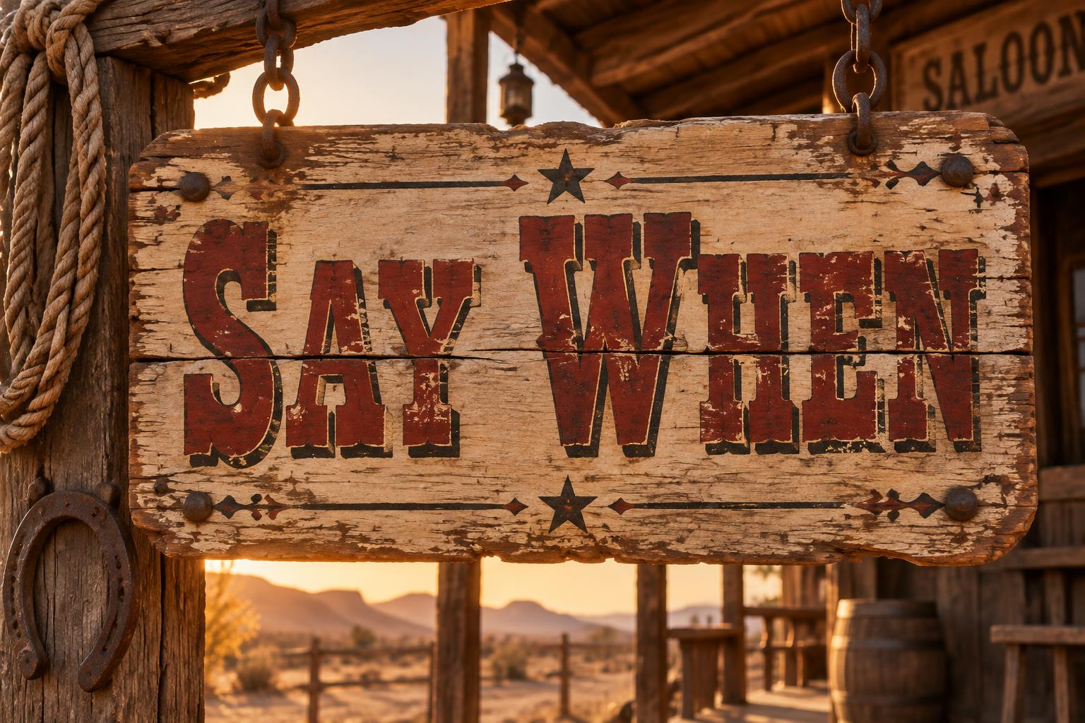 "Say When" — Western text effect