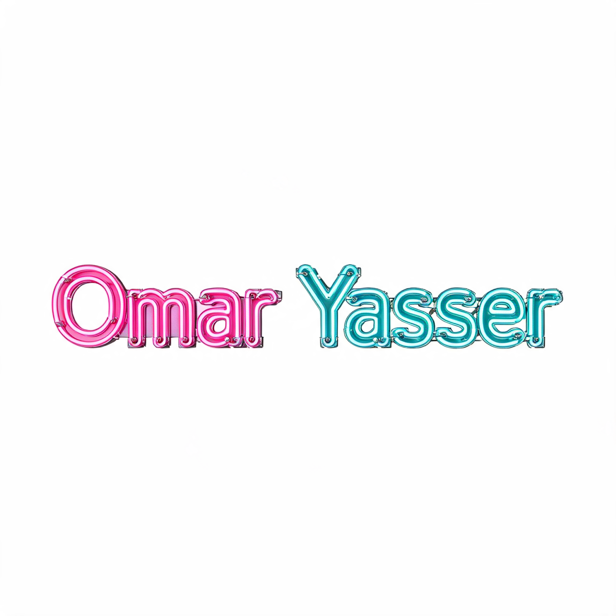 "Omar Yasser" — Neon Glow | AI Text Effect Generator