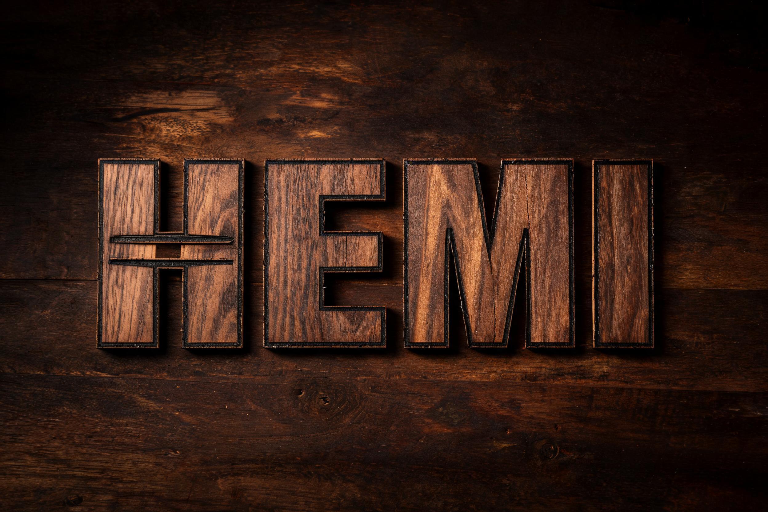 "HEMI" — Laser Cut | AI Text Effect Generator
