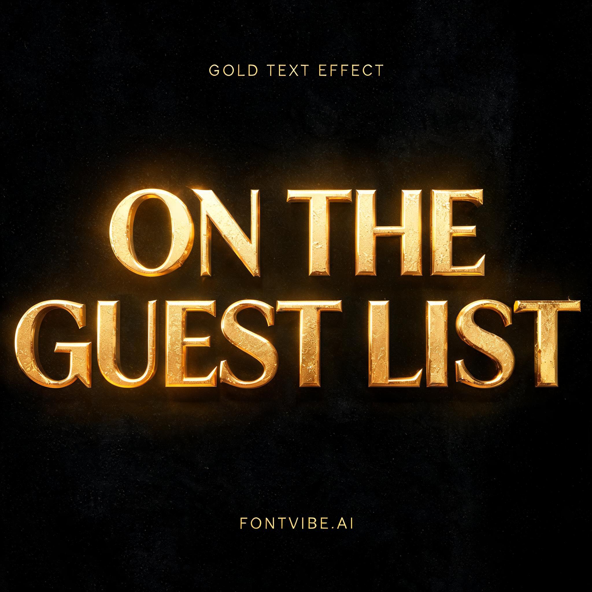 "On The Guest List" — Metallic | AI Text Effect Generator
