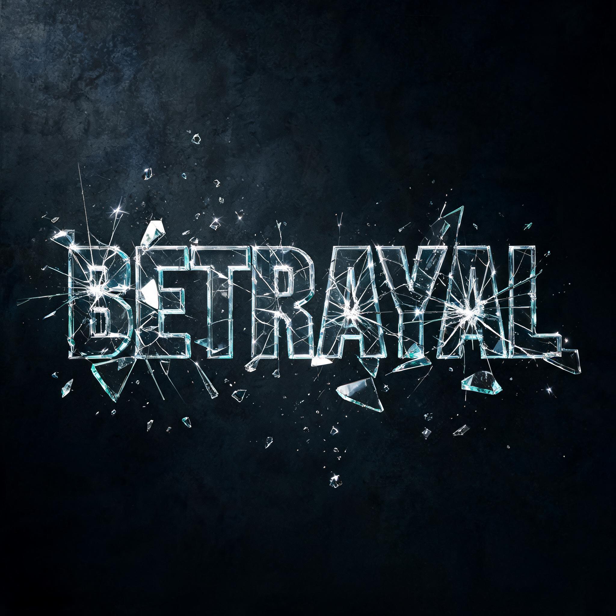 "BETRAYAL" — Glass Broken text effect