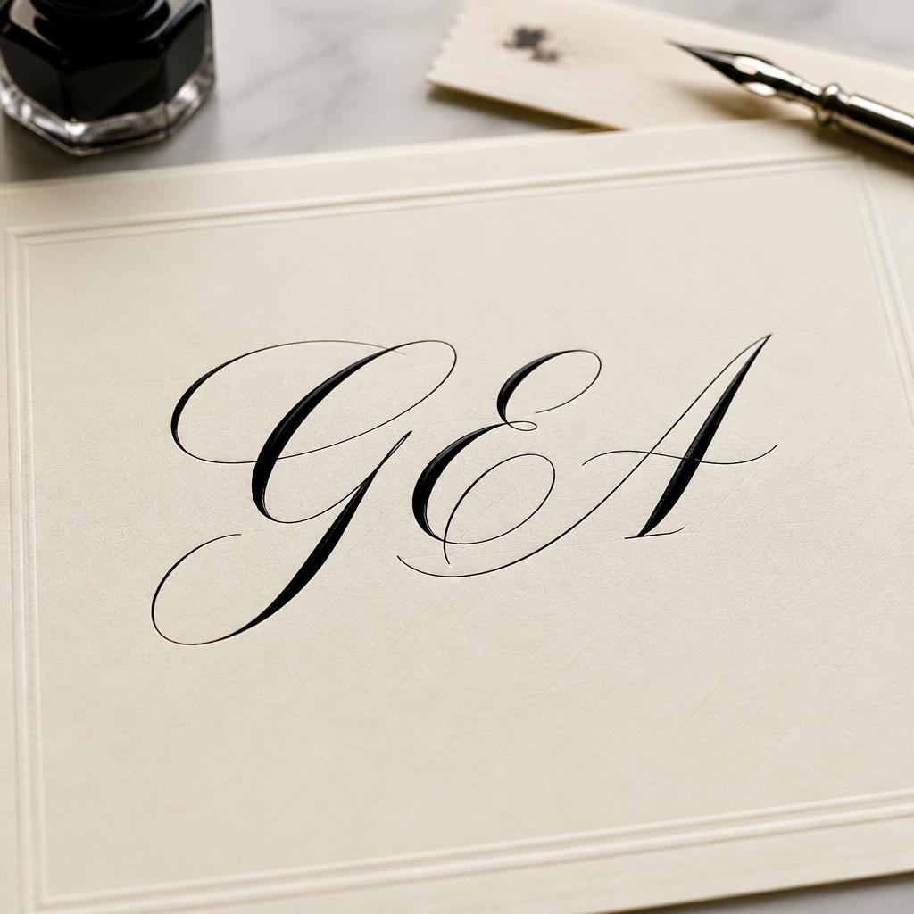"GEA" — Cursive Calligraphy | AI Text Effect Generator