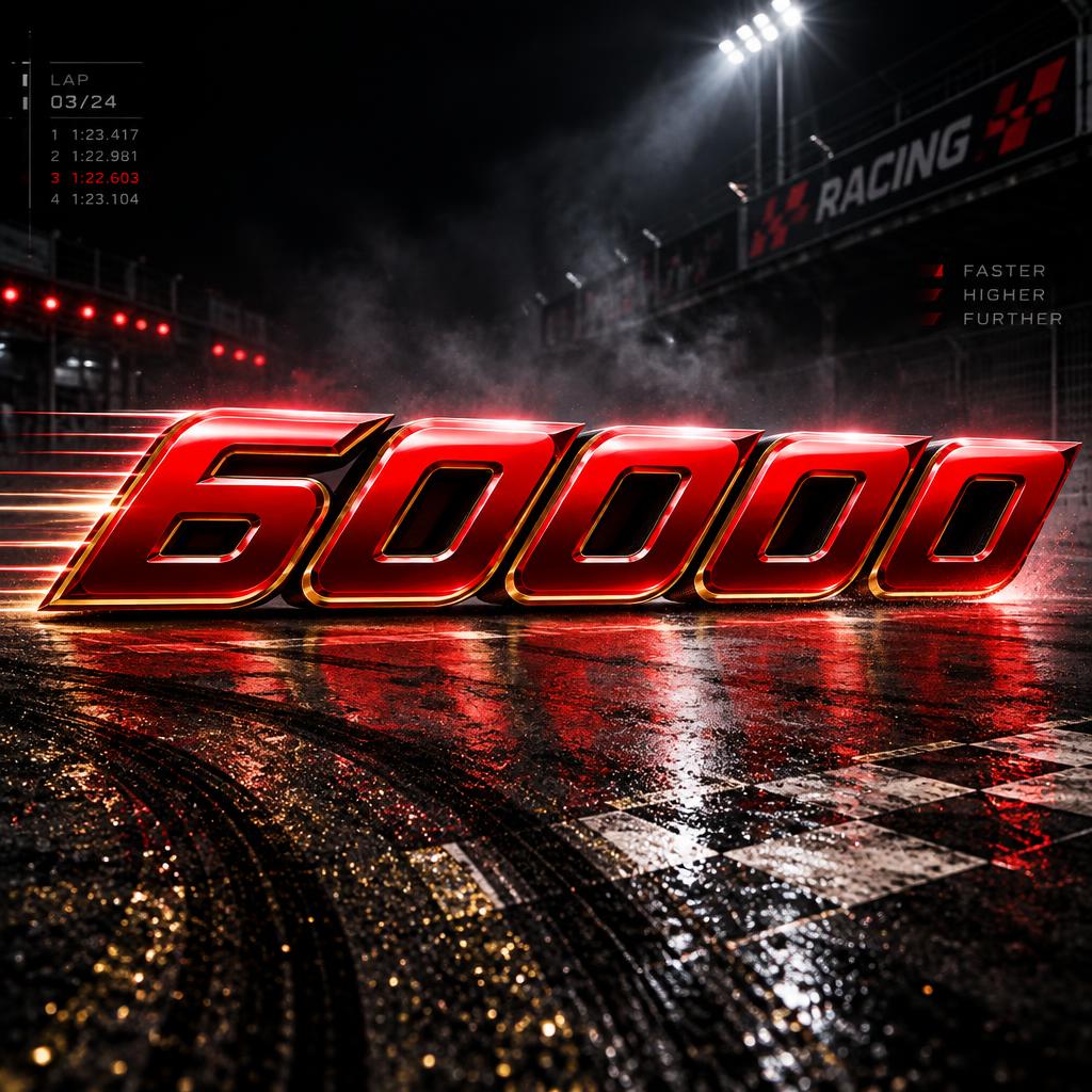 "60000" — Racing | AI Text Effect Generator