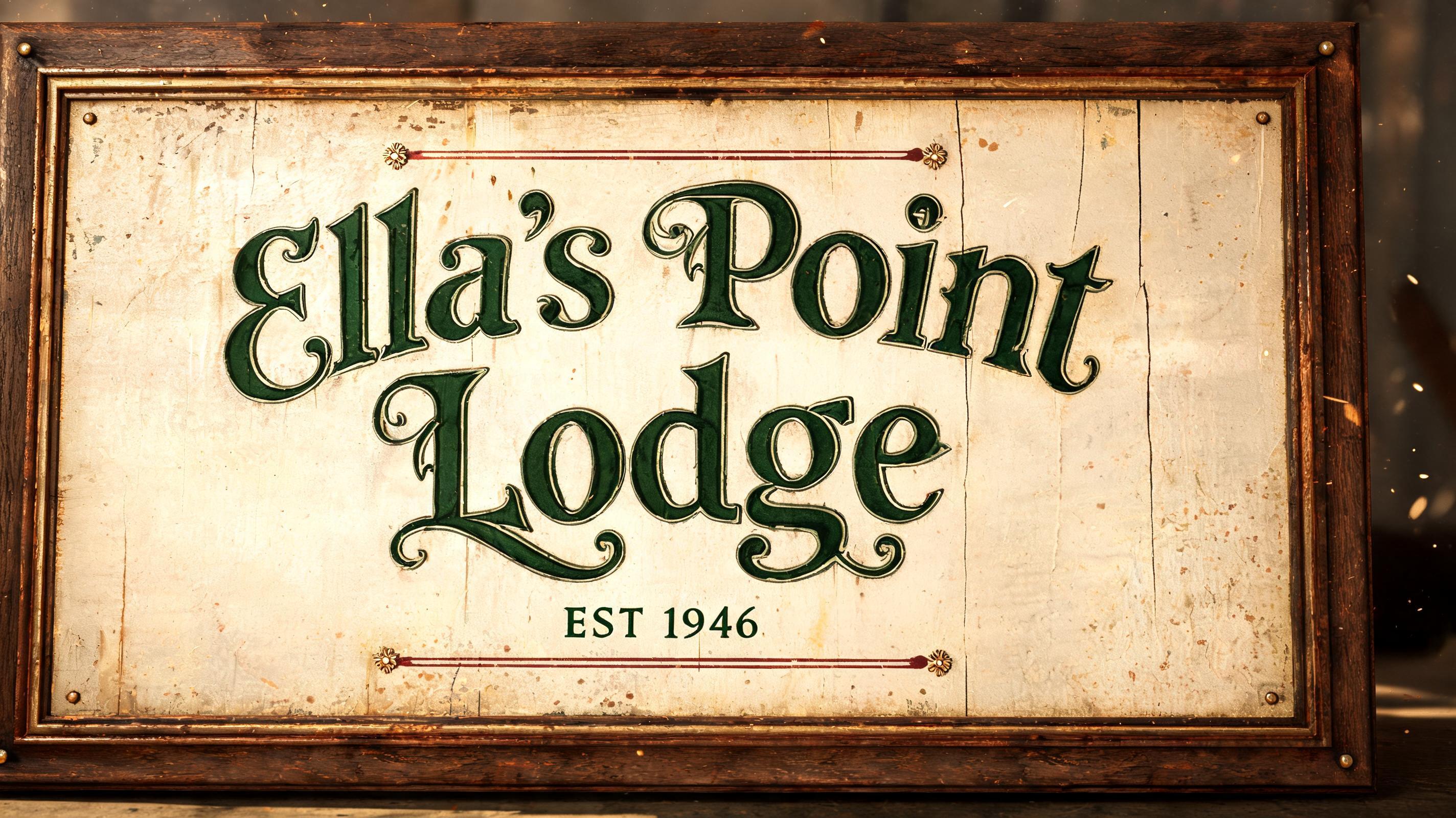 "Ella's Point Lodge
EST 1946" — Vintage | AI Text Effect Generator