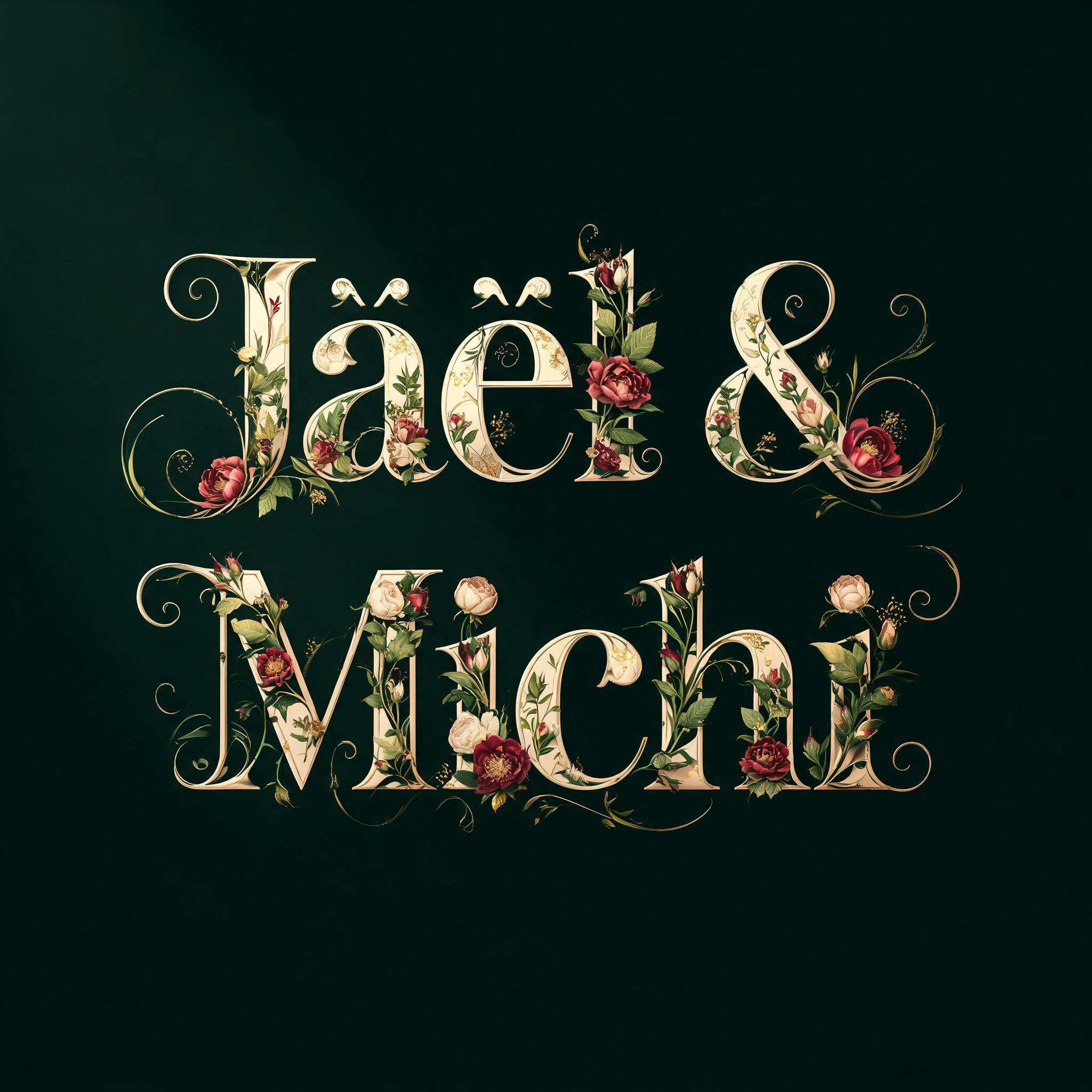 "Jaël & Michi" — Floral | AI Text Effect Generator