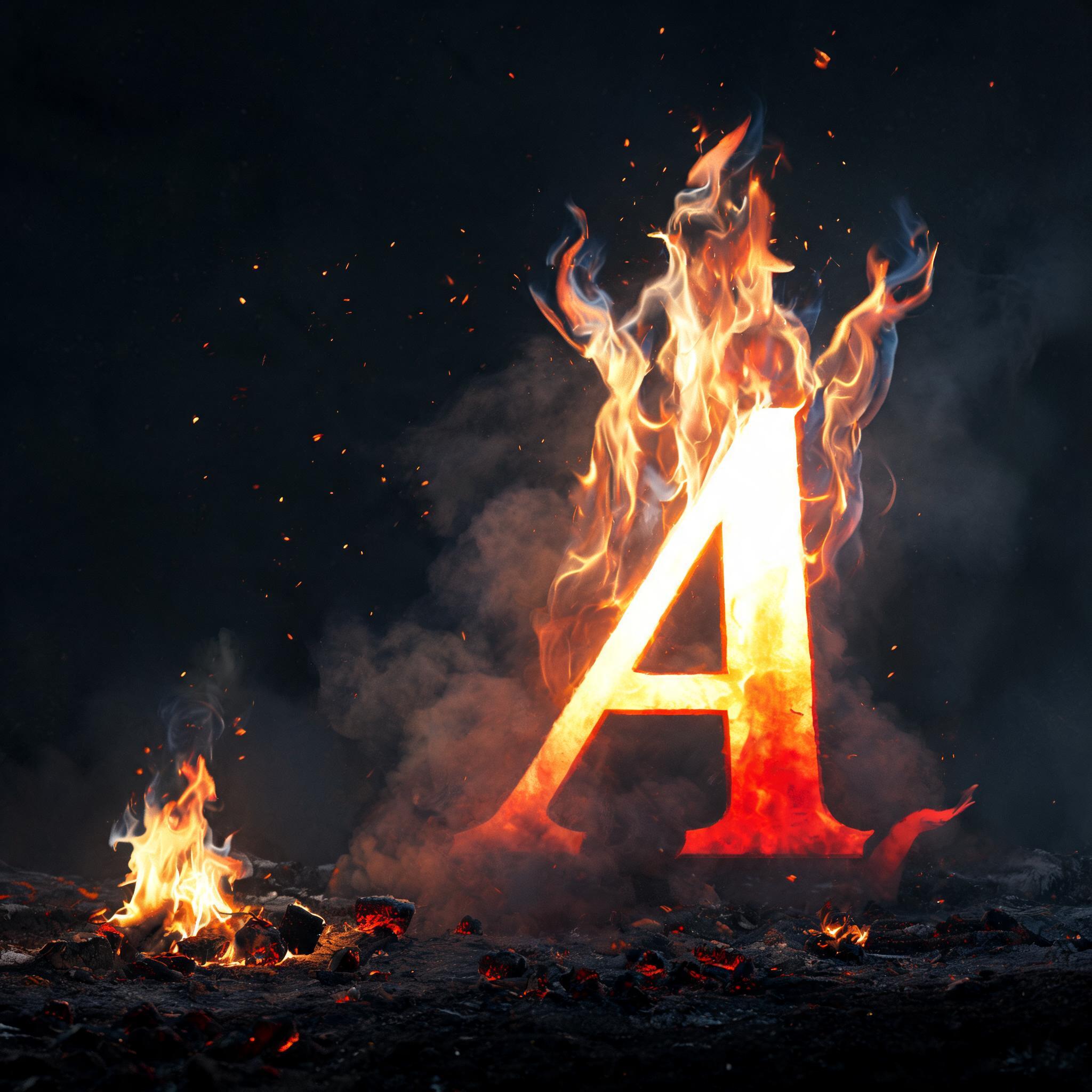 "A" — Fire Smoke | AI Text Effect Generator