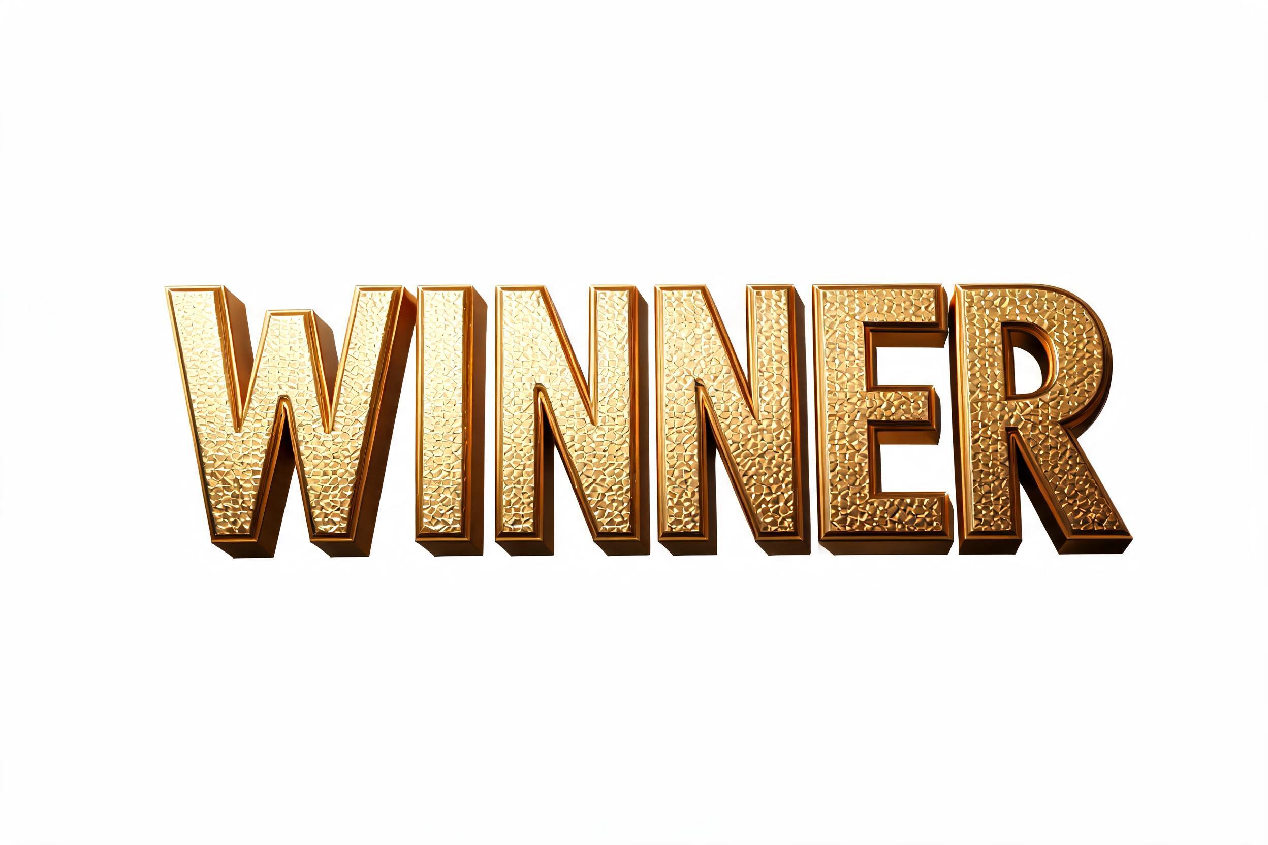 "WINNER" — 3d Bold Gold | AI Text Effect Generator