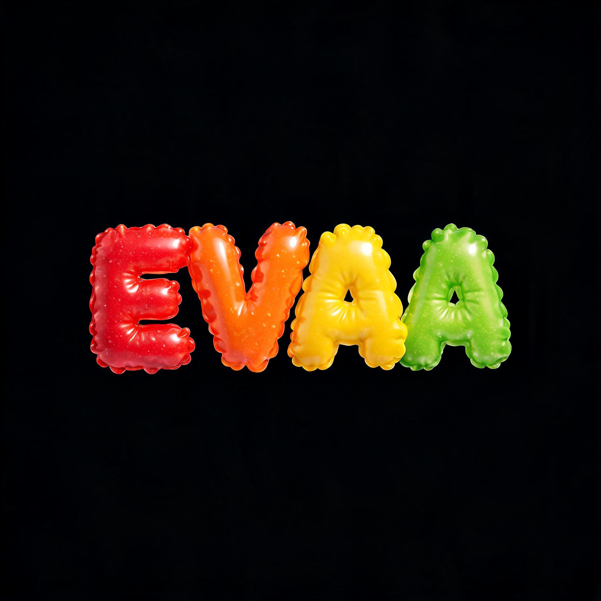 "EVAA" — Y2k Bubbly | AI Text Effect Generator