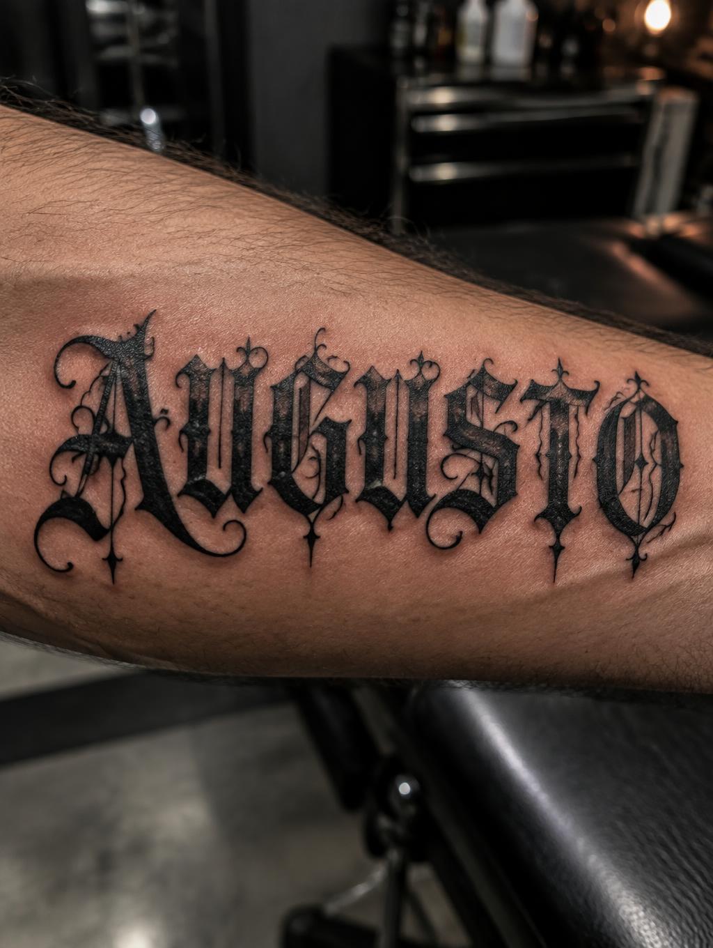 "AUGUSTO" — Tattoo | AI Text Effect Generator