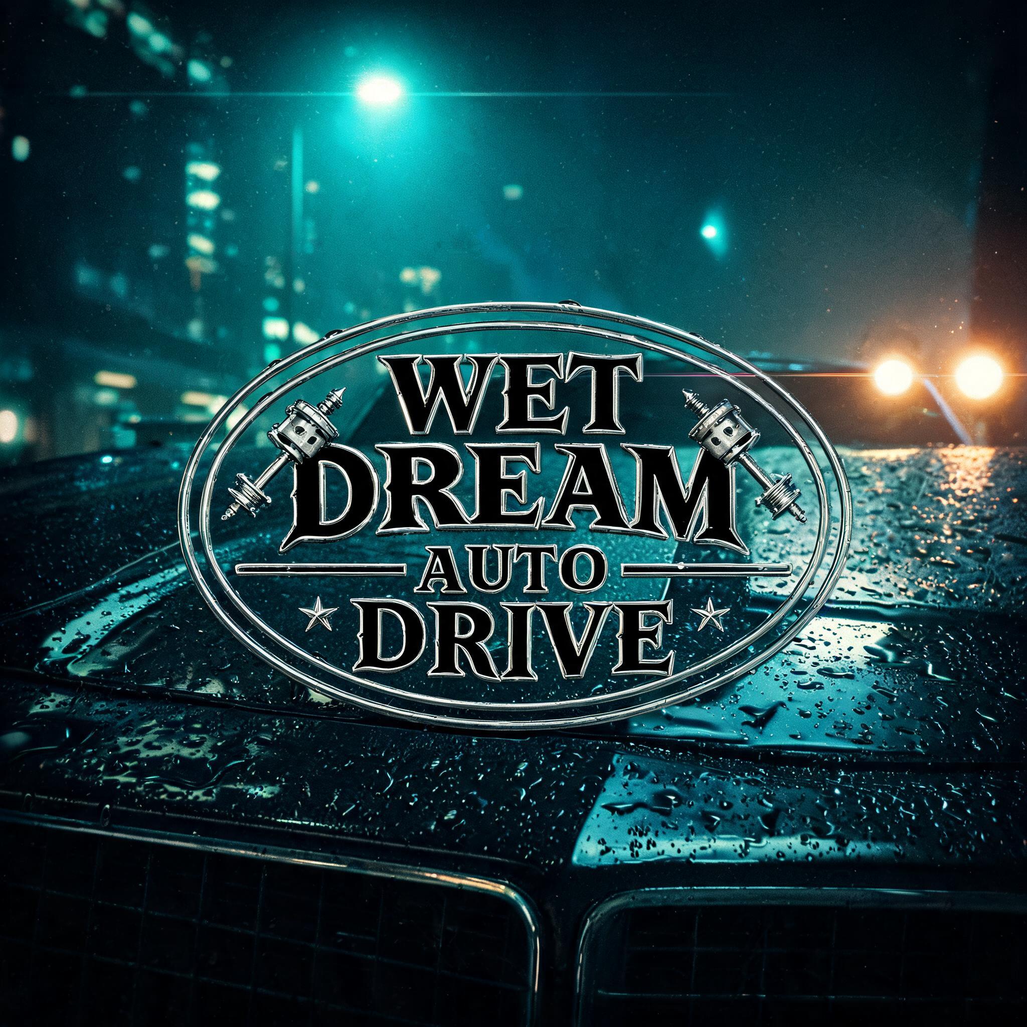 "WET DREAM
AUTO
DRIVE" — Cinematic text effect