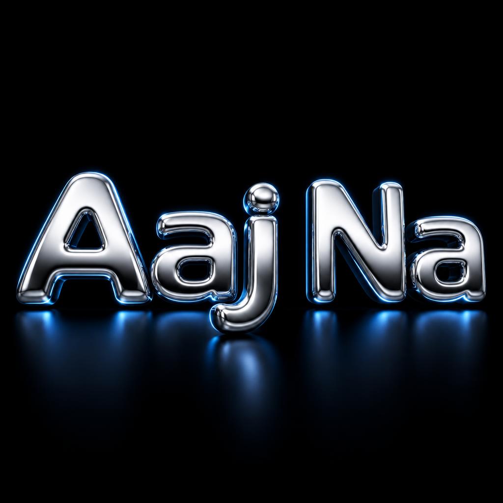 "Aaj Na" — Chrome Metal 3d | AI Text Effect Generator