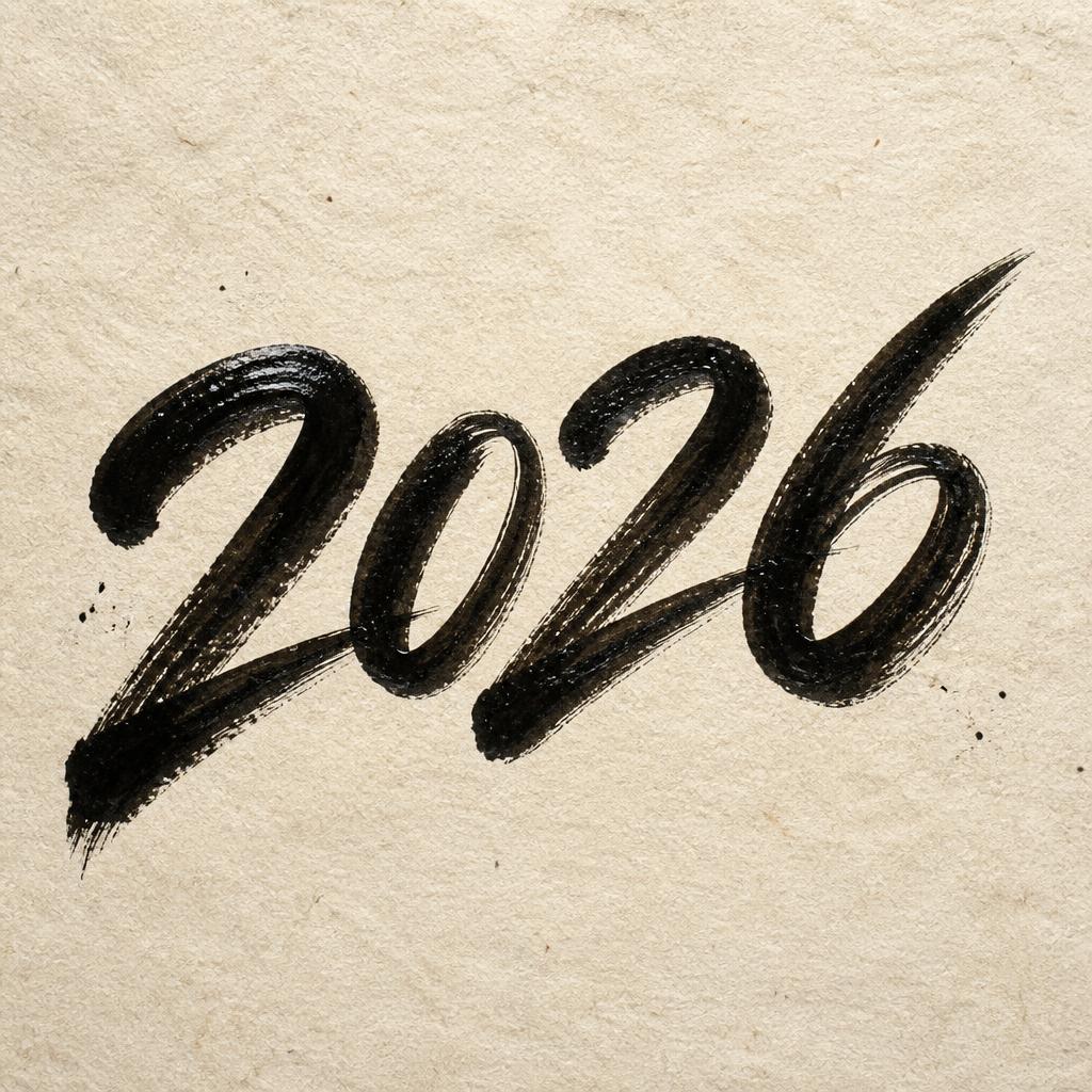 "2026" — Brush Stroke | AI Text Effect Generator