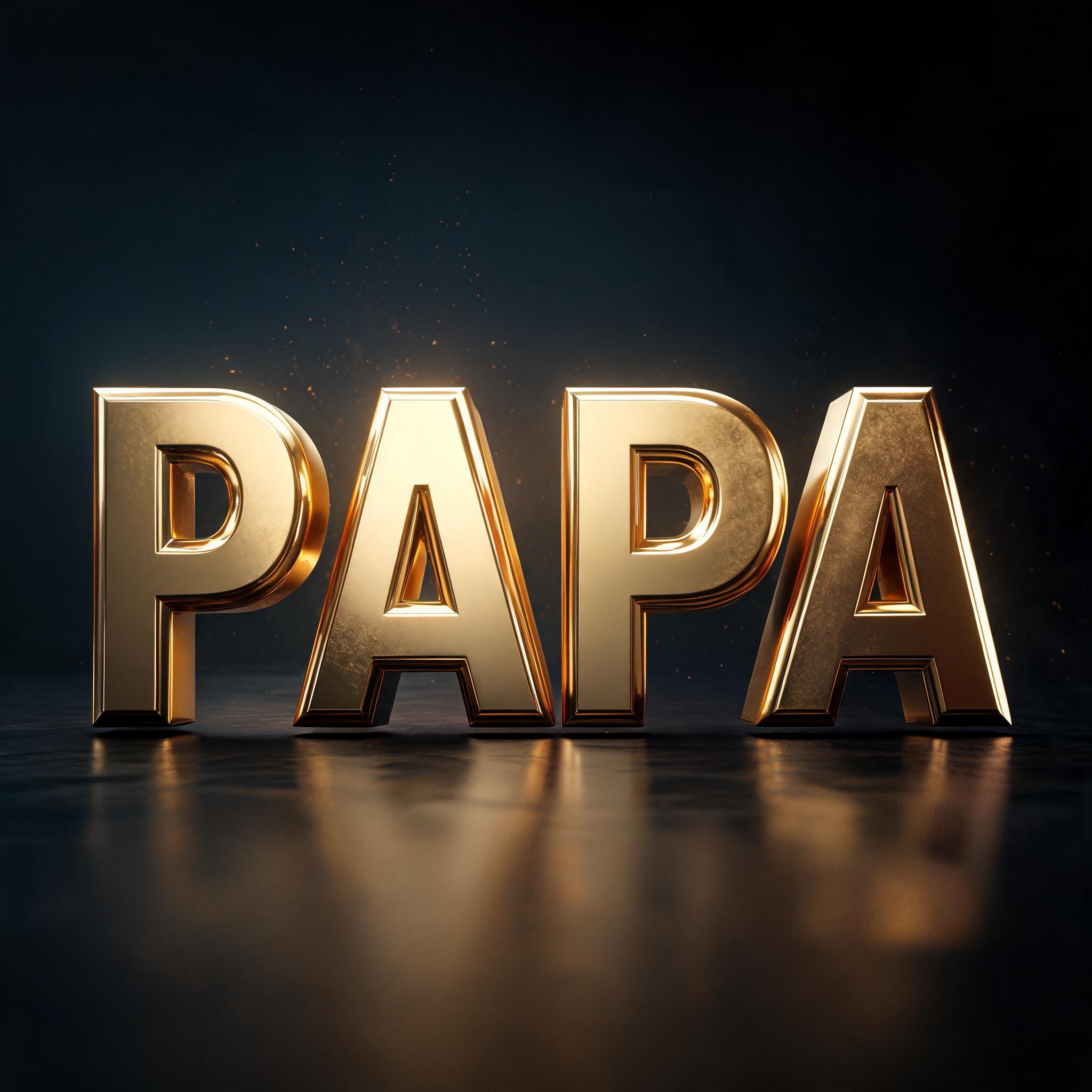 "PAPA" — Metallic | AI Text Effect Generator