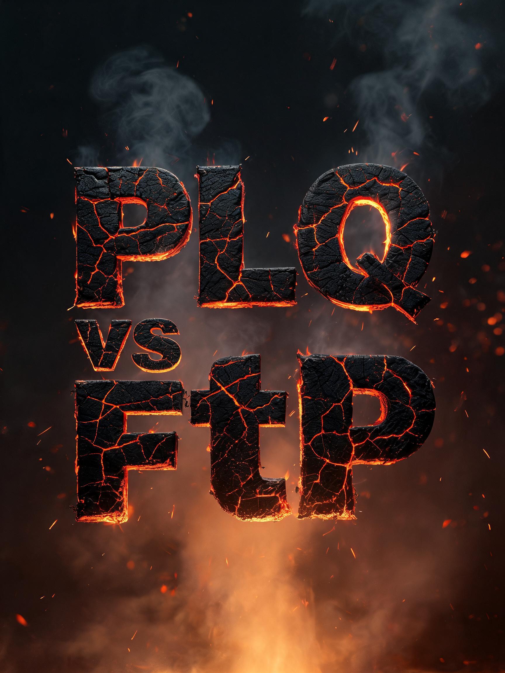 "PLQ vs FtP" — Fire Smoke | AI Text Effect Generator