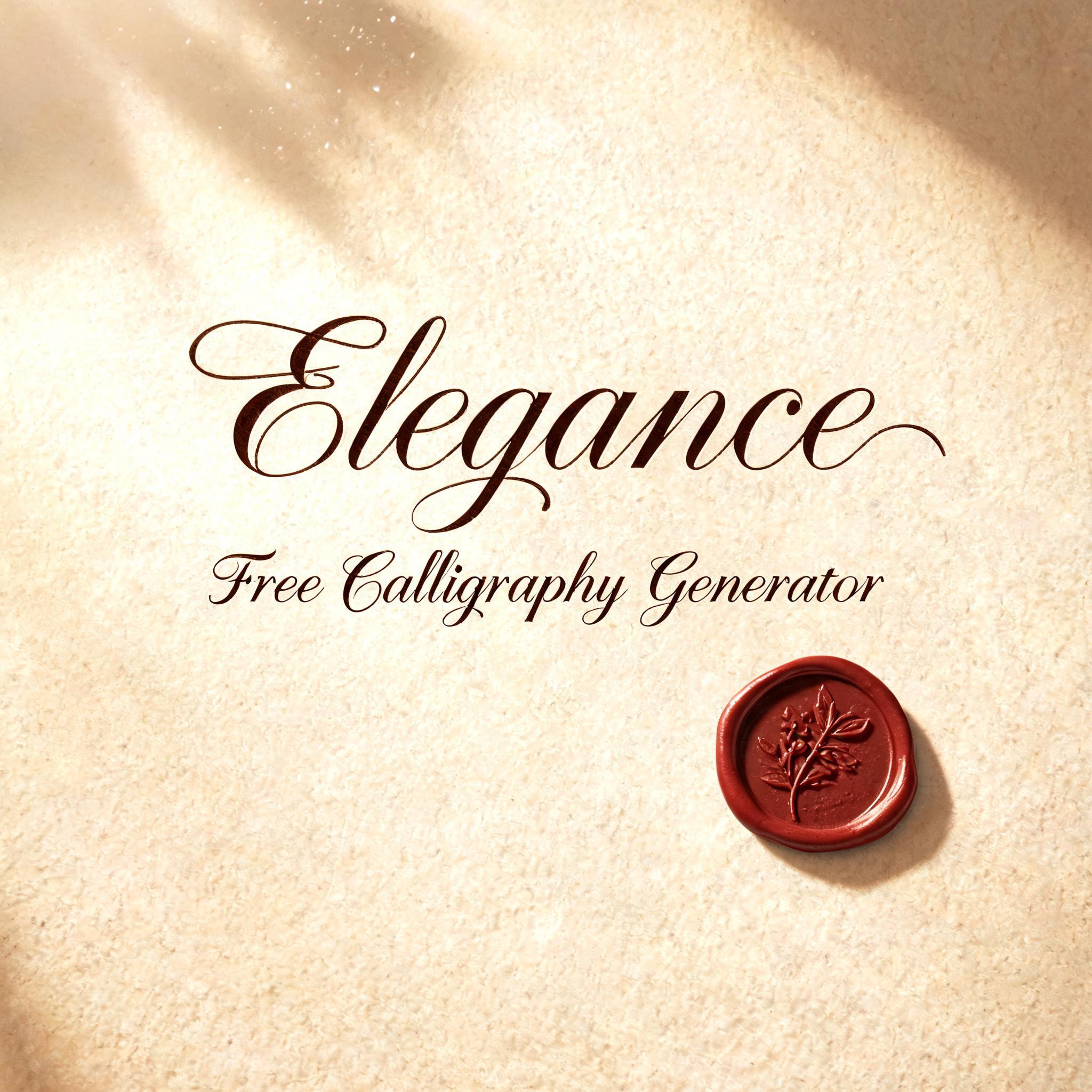 "Elegance
Free Calligraphy Generator" — Handwritten Script | AI Text Effect Generator